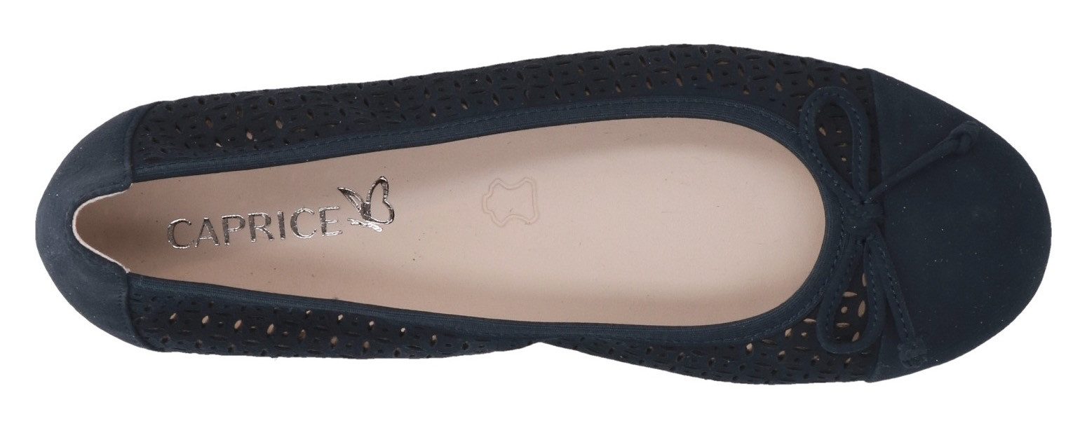 Caprice Ballerina's , blokhak, business schoen, comfortabele schoen met subtiele sierstrik