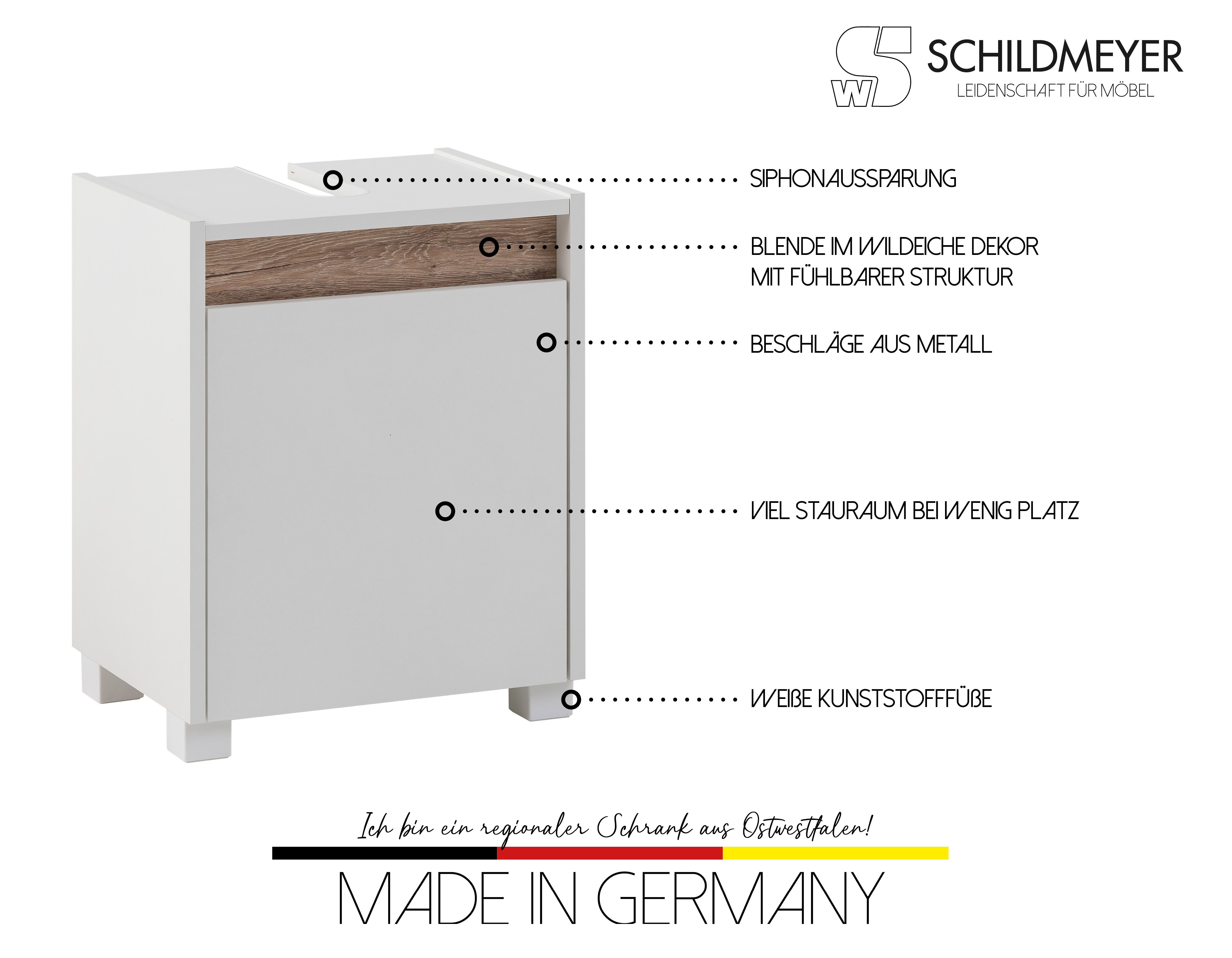 Schildmeyer Wastafelonderkast Cosmo in verschiedenen Farben made in Germany Badkamerkast badkamermeubel breedte 42 cm