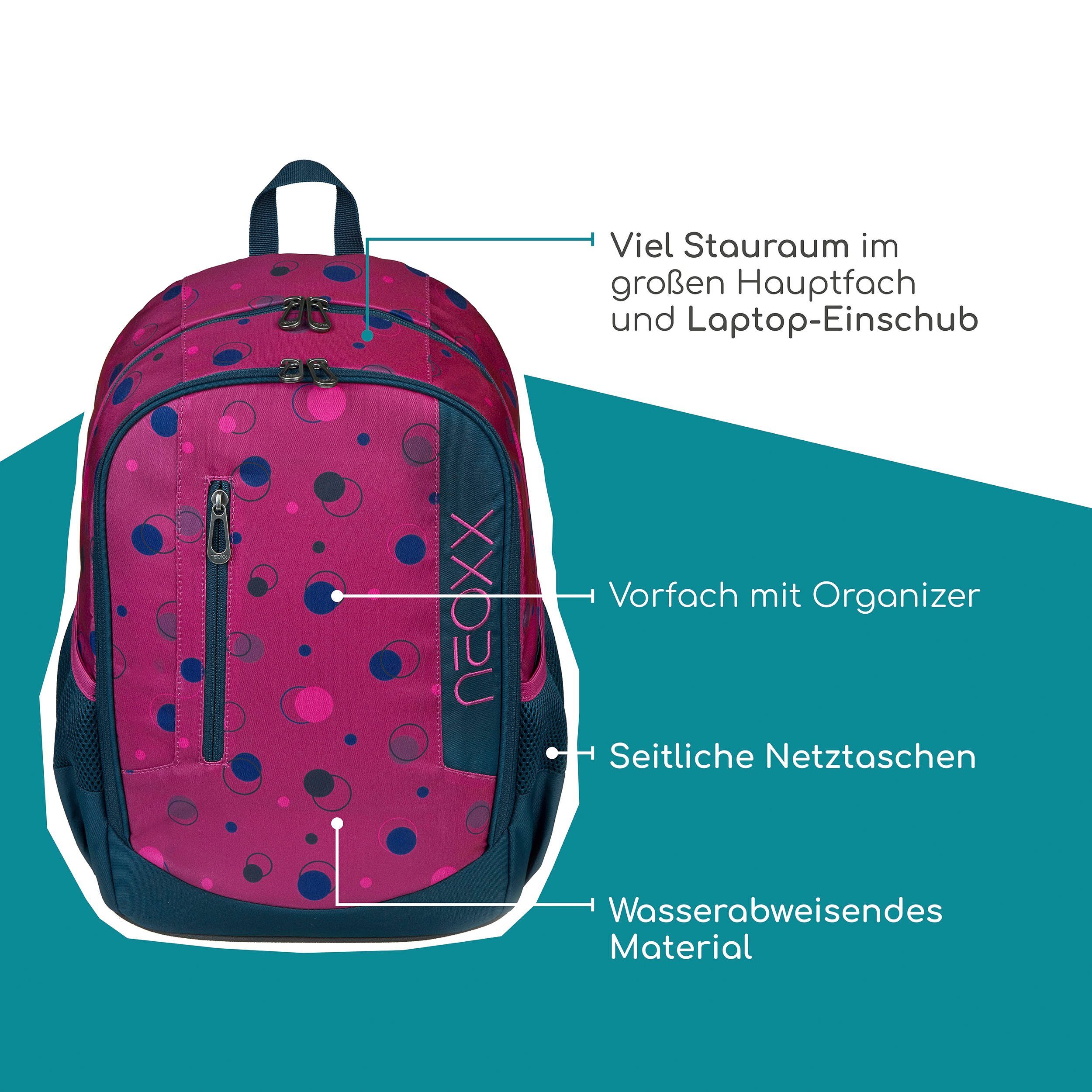 neoxx Schoolrugzak Flow, Bubble me around gedeeltelijk van gerecycled materiaal