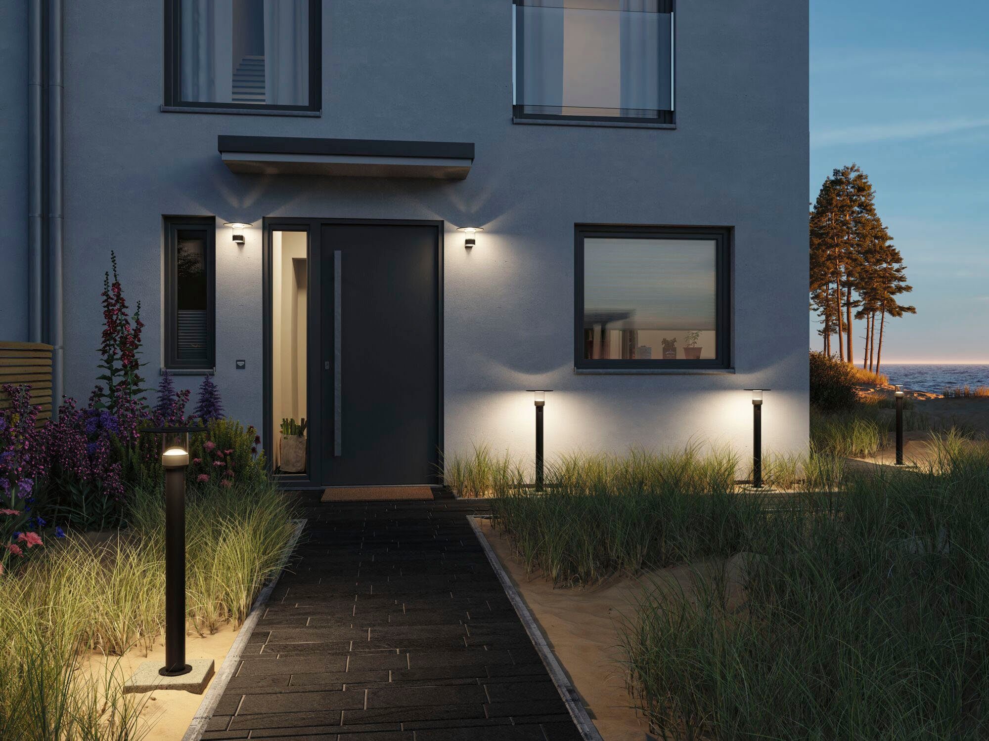 Paulmann Led-tuinverlichting Sienna 230V Poller lamp zeewaterbestendig, met pir-sensor