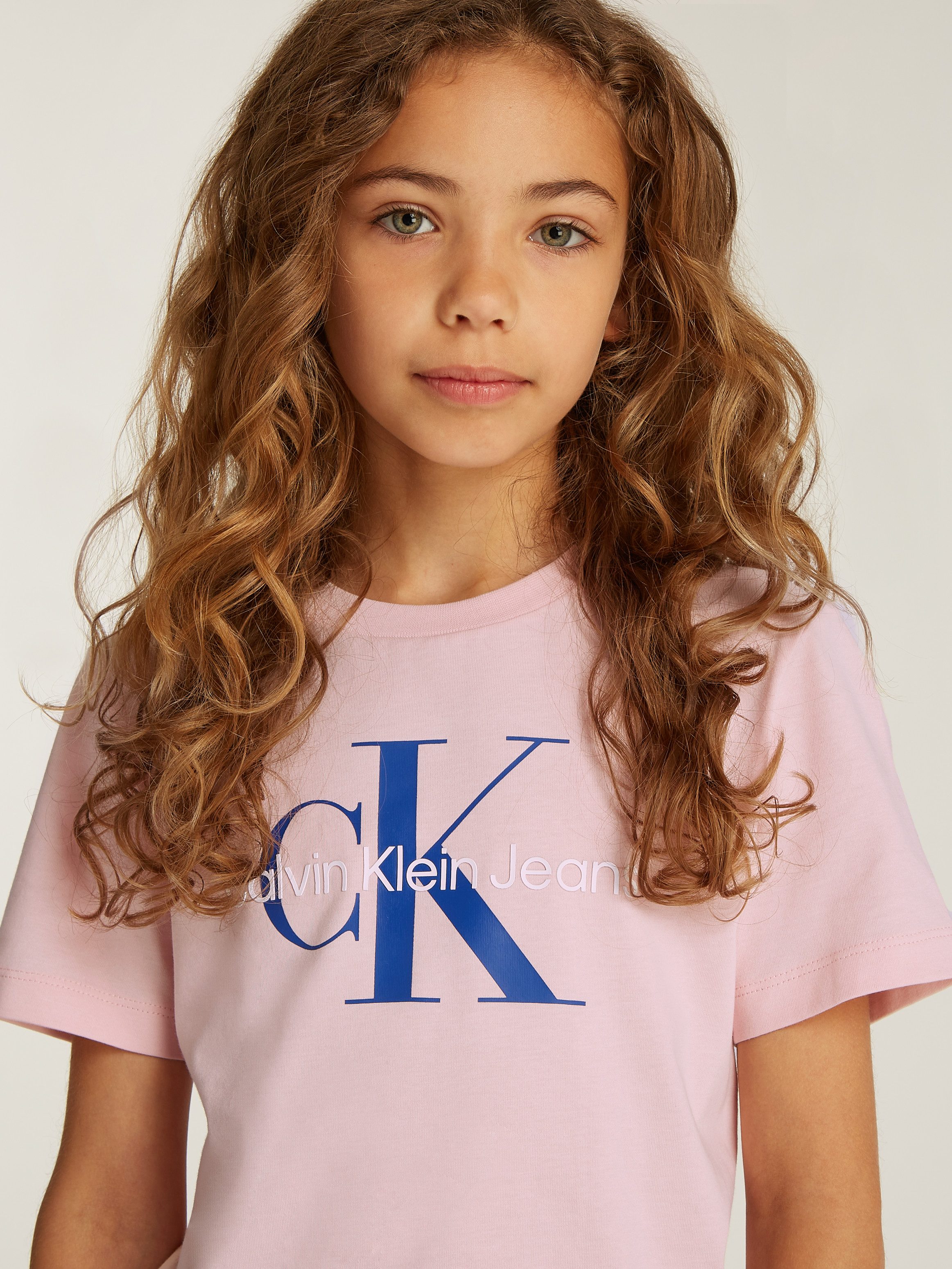 Calvin Klein Shirt met ronde hals CK MONOGRAM SS T-SHIRT voor kinderen tot 16 jaar met logo-opdruk