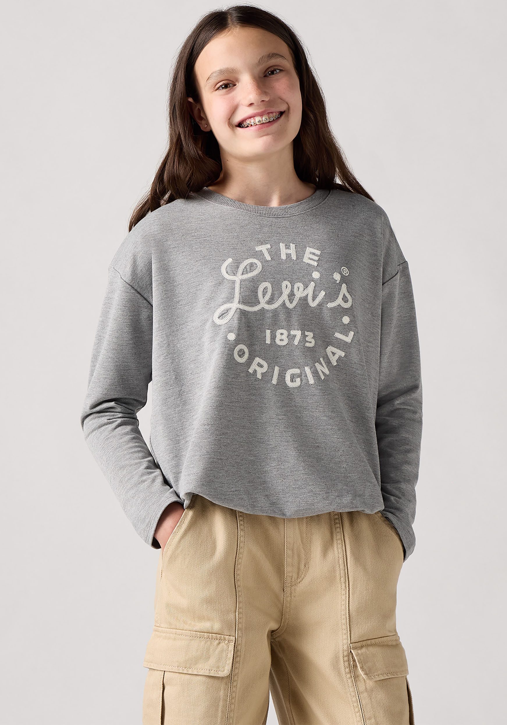 Levi's Kidswear Shirt met lange mouwen LVG WESTERN BUBBLE LS TEE met ballonnenzoom voor meisjes