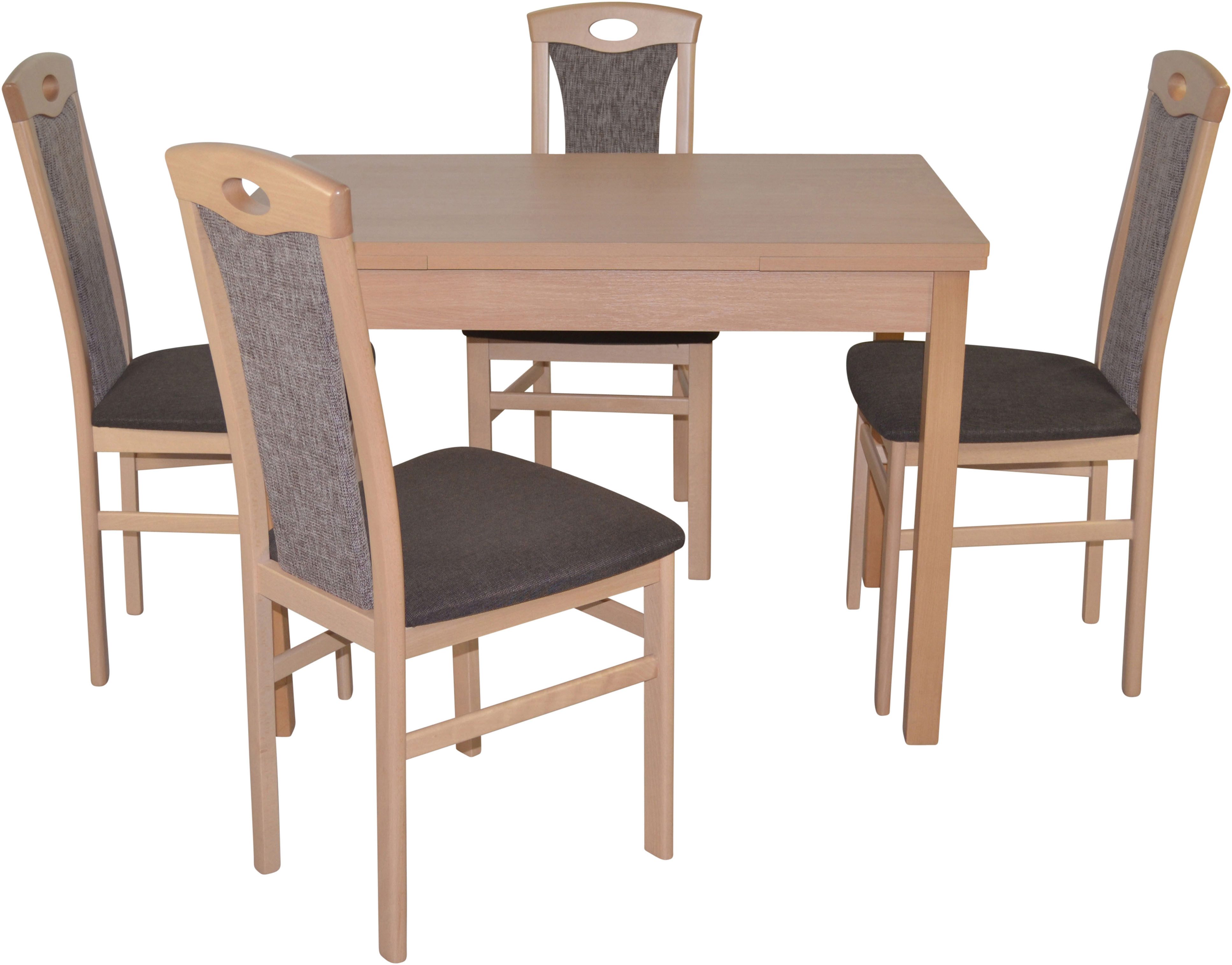 HOFMANN LIVING AND MORE Eethoek 5-delige eethoek Stoelen voorgemonteerd (voordeelset, 5-delig)