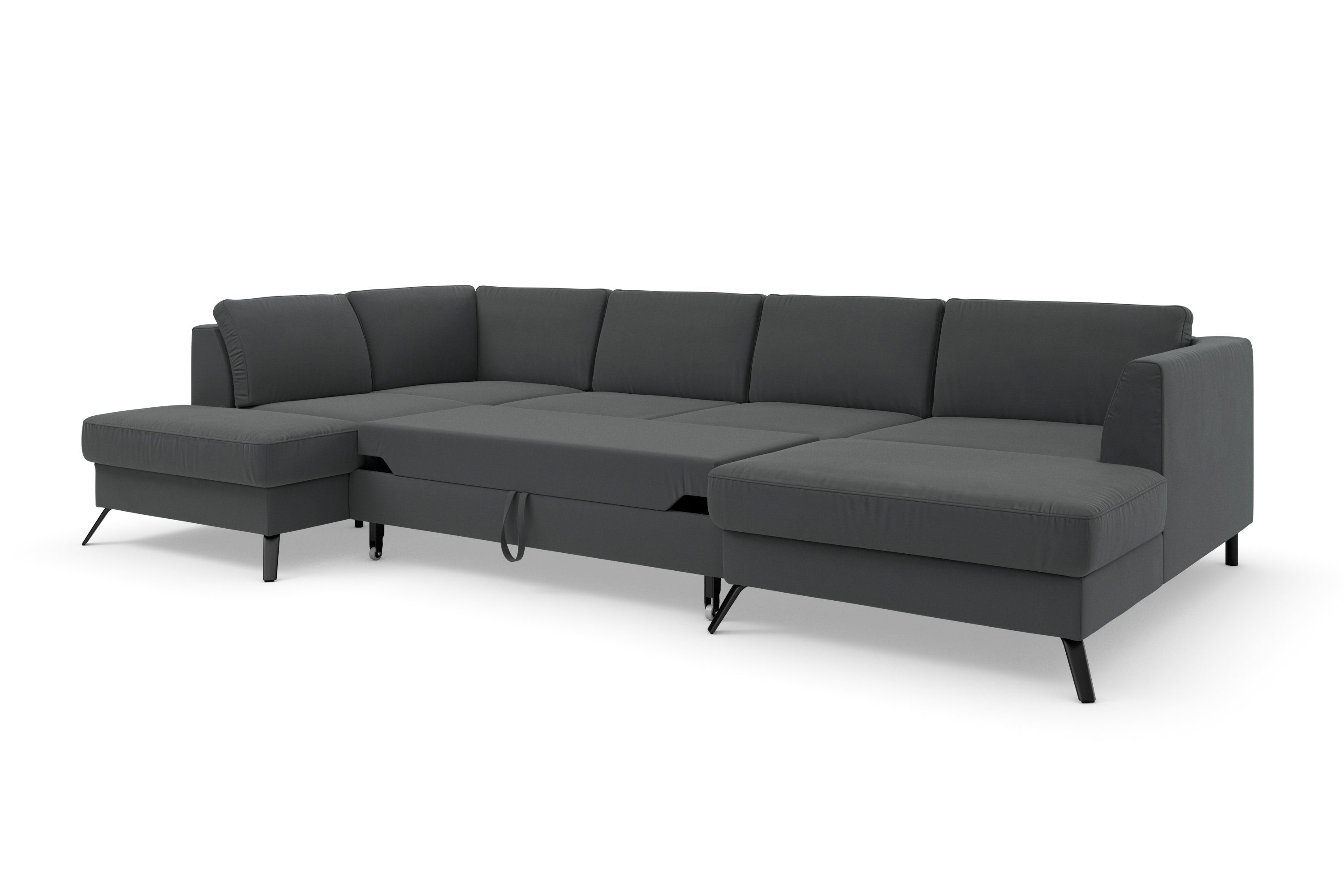 sit&more Zithoek Olsen U-vorm inclusief zitdiepteverstelling, naar keuze met slaapfunctie, 15 cm hoog