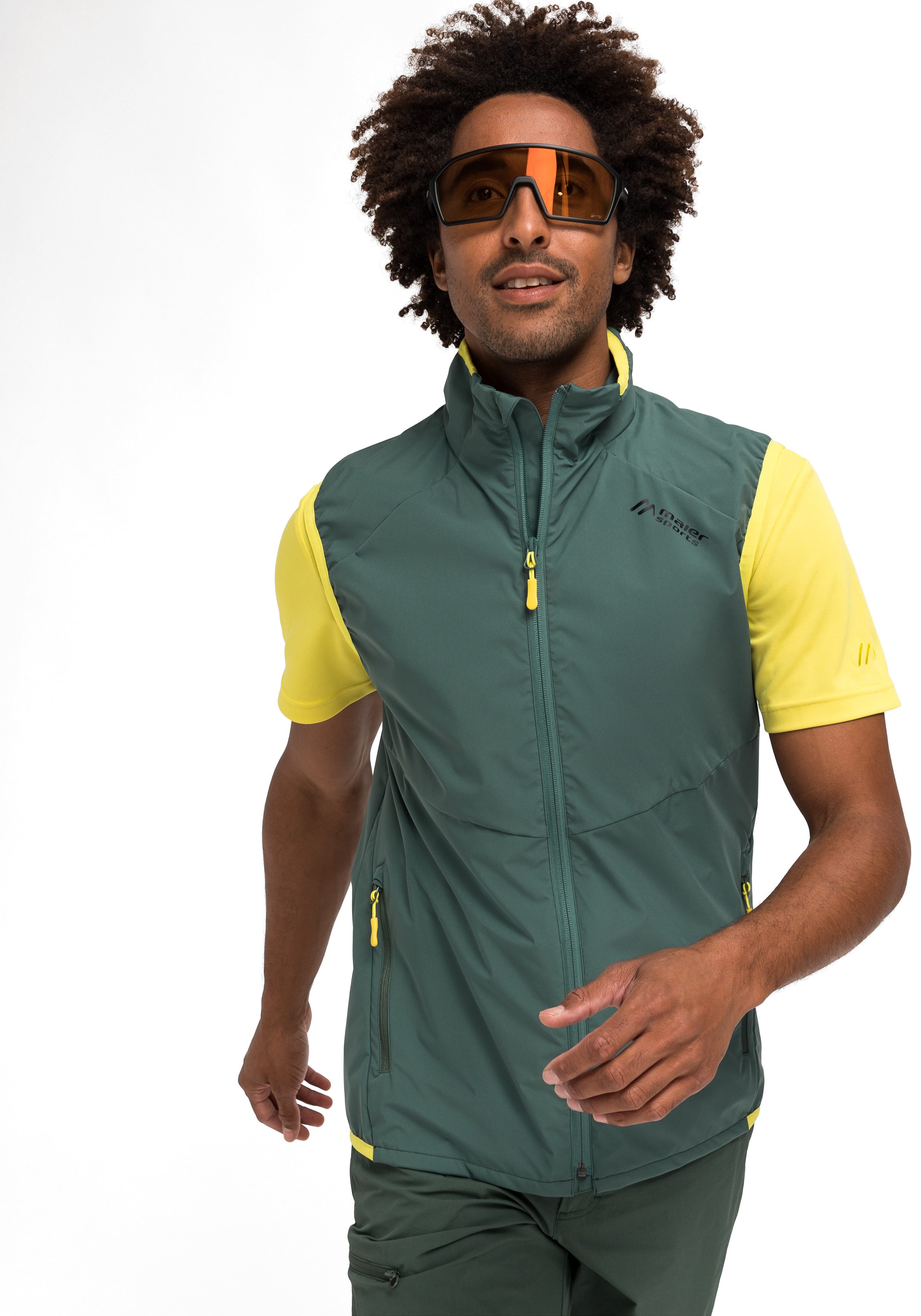 Maier Sports Softshell-bodywarmer Brims Vest M ademende herenvest, waterafstotende outdoorvest
