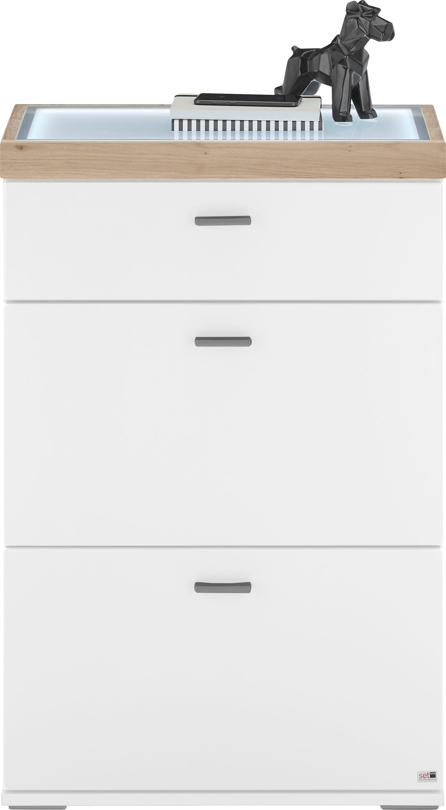 set one by Musterring Dressoir Lancaster Dielen inclusief led-verlichting, in 2 kleuren verkrijgbaar, b 61 x h 104 cm