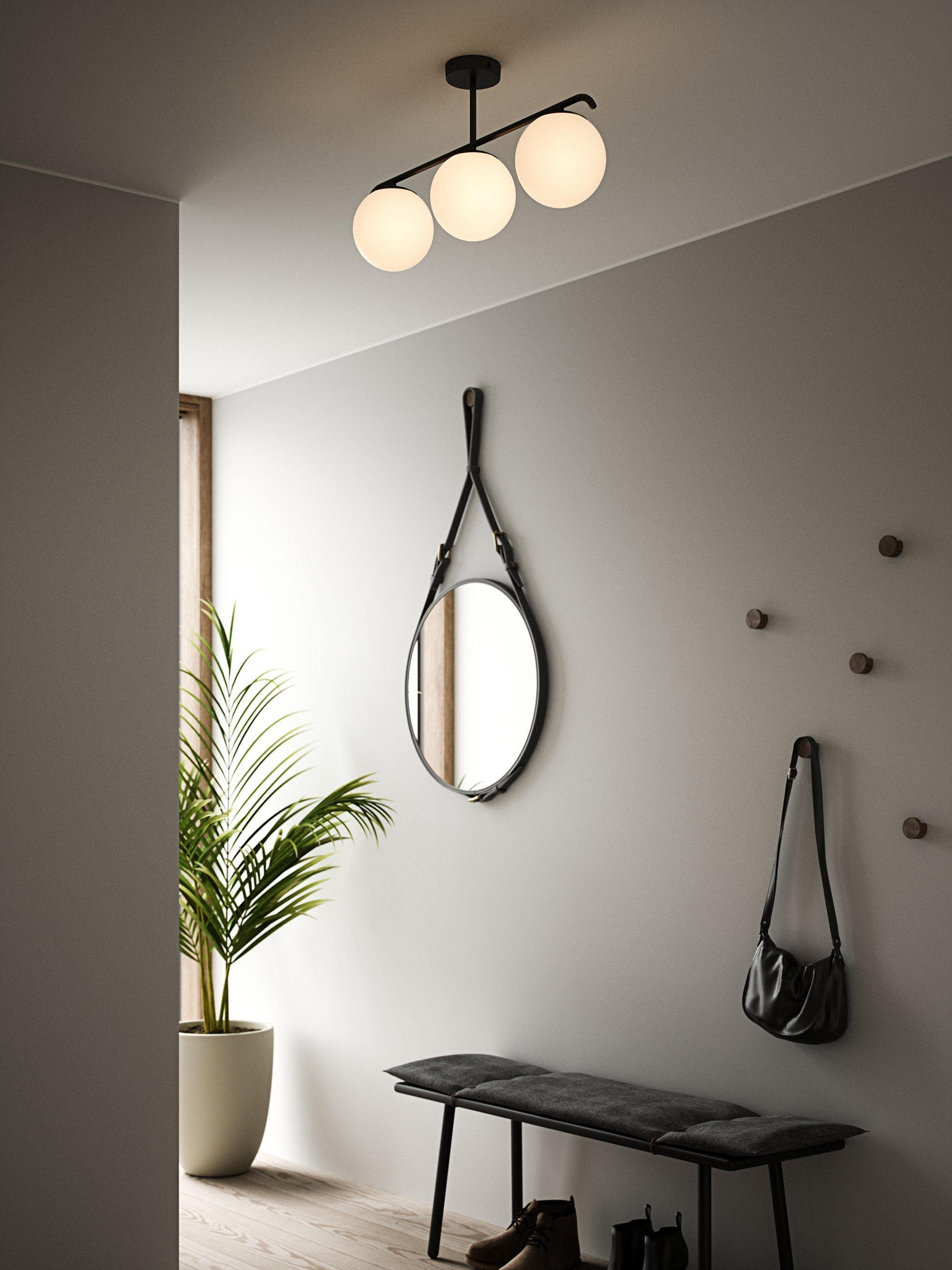 Nordlux Hanglamp Grant Met de mond geblazen glas, textiel kabel