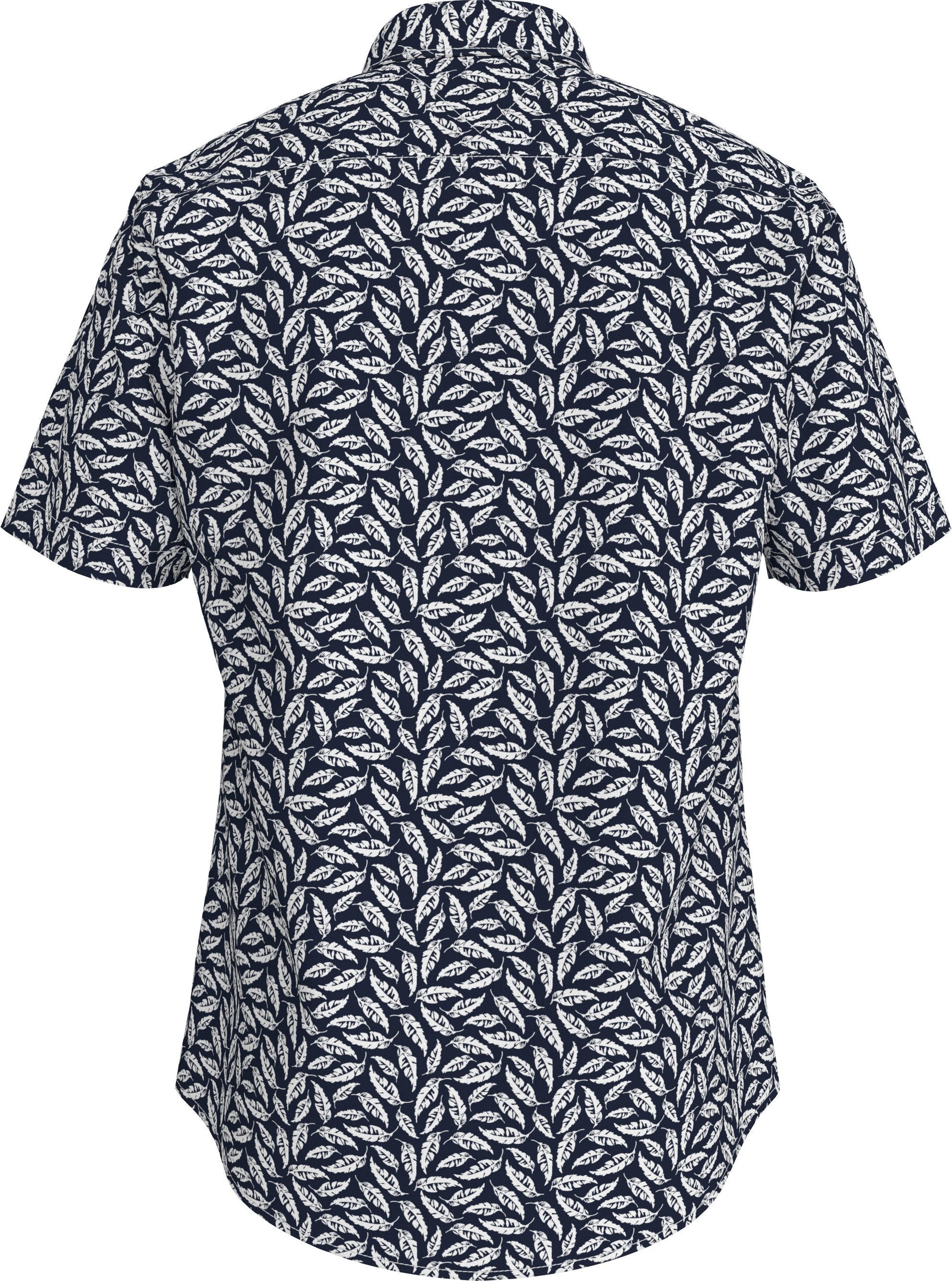 Tommy Hilfiger Overhemd met korte mouwen LINEN BLEND PRINT S/S RF SHIRT modieuze print, met linnen aandeel