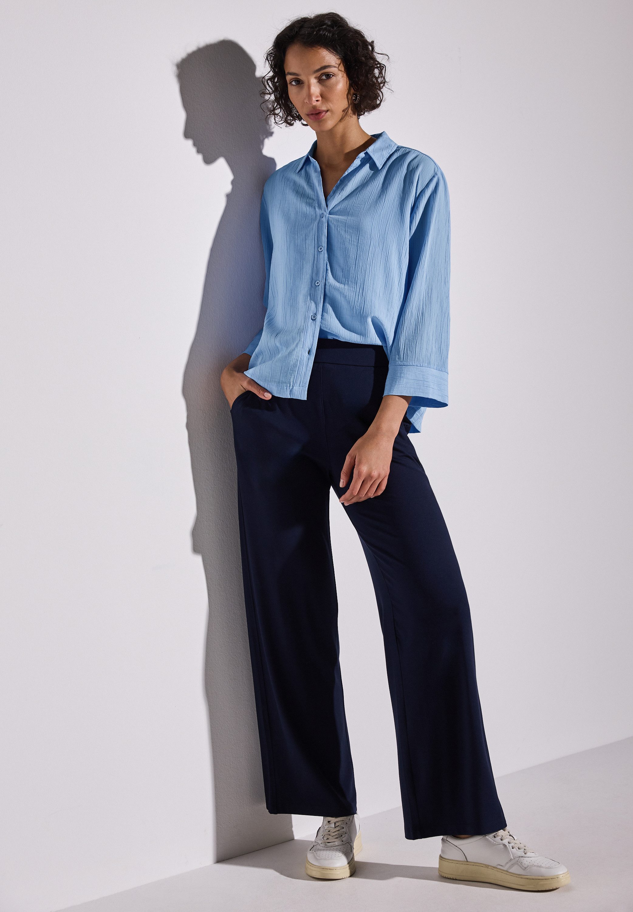 STREET ONE Gekreukte blouse met 3/4-mouwen