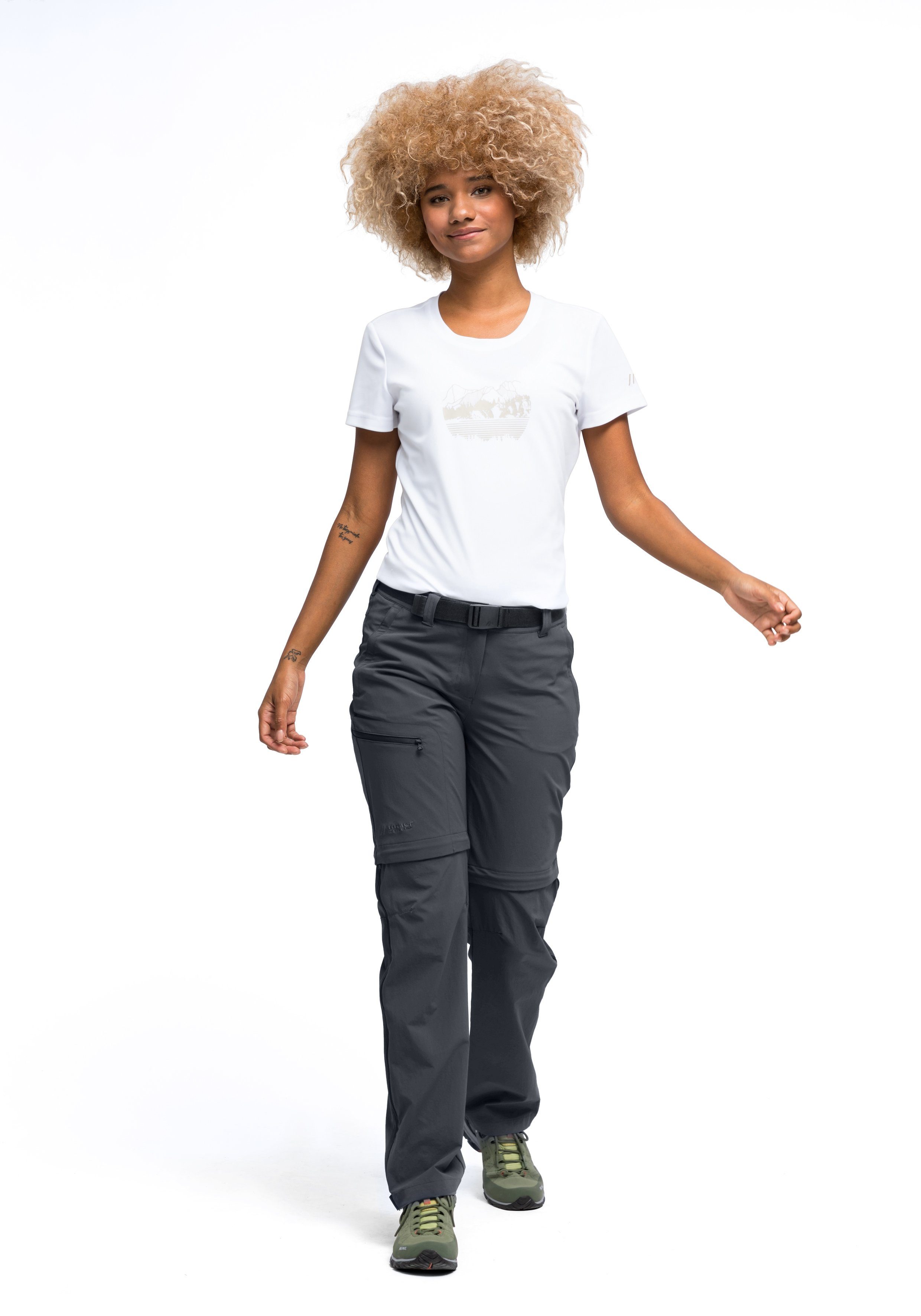 Maier Sports Functionele broek Nata Dames wandelbroek, afritsbare outdoorbroek, 3 zakken, regular fit