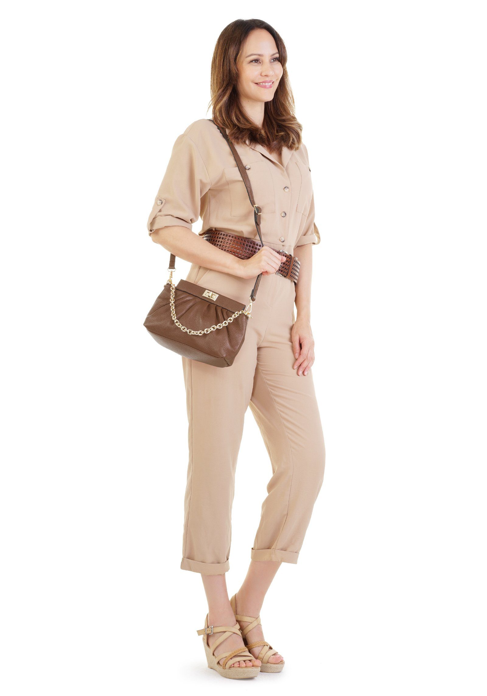 Cluty Schoudertas echt leer, made in italy