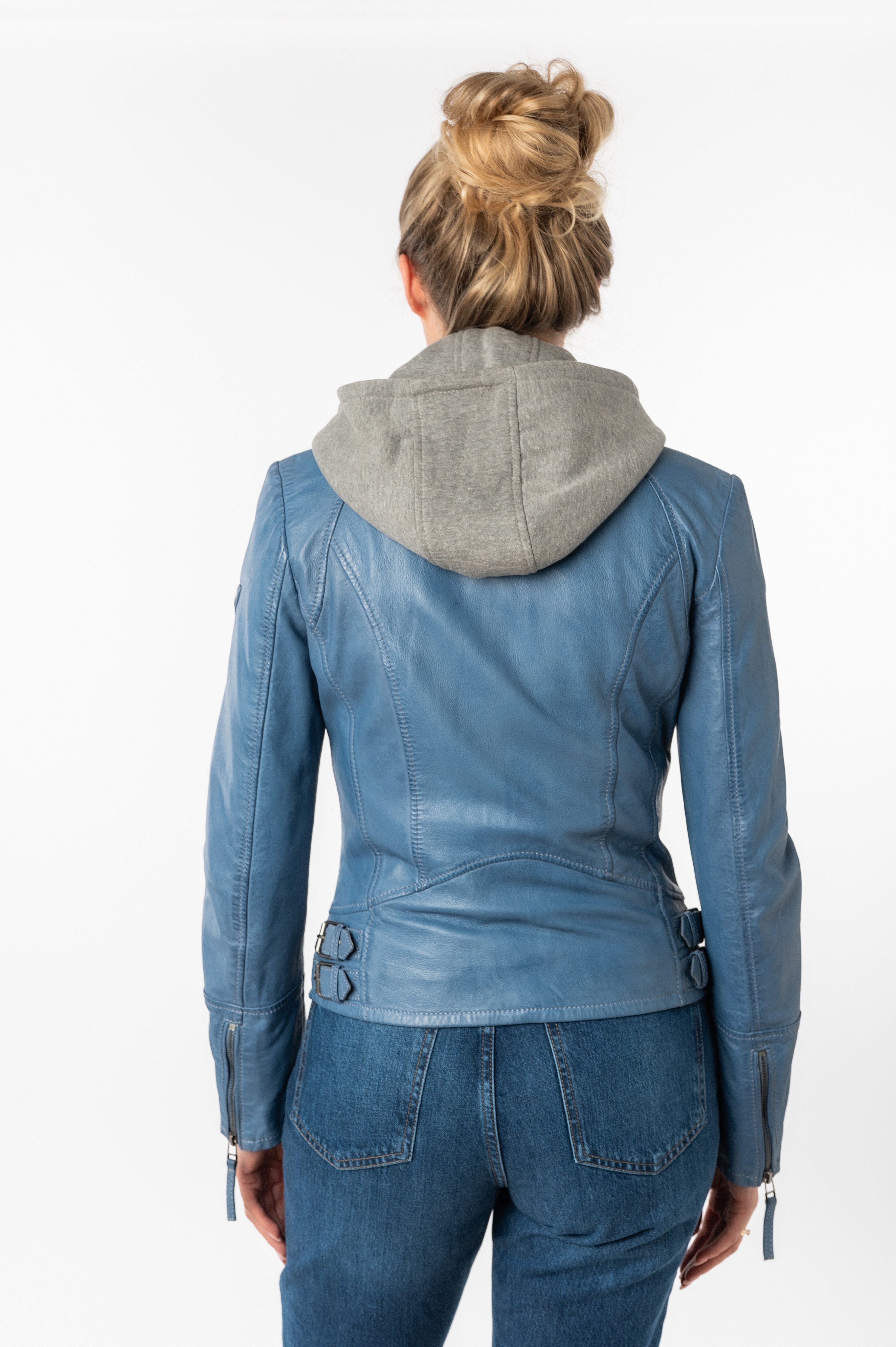 Mauritius Leren jack NOLA Two-in-one stijl - met een afneembare jerseycapuchon