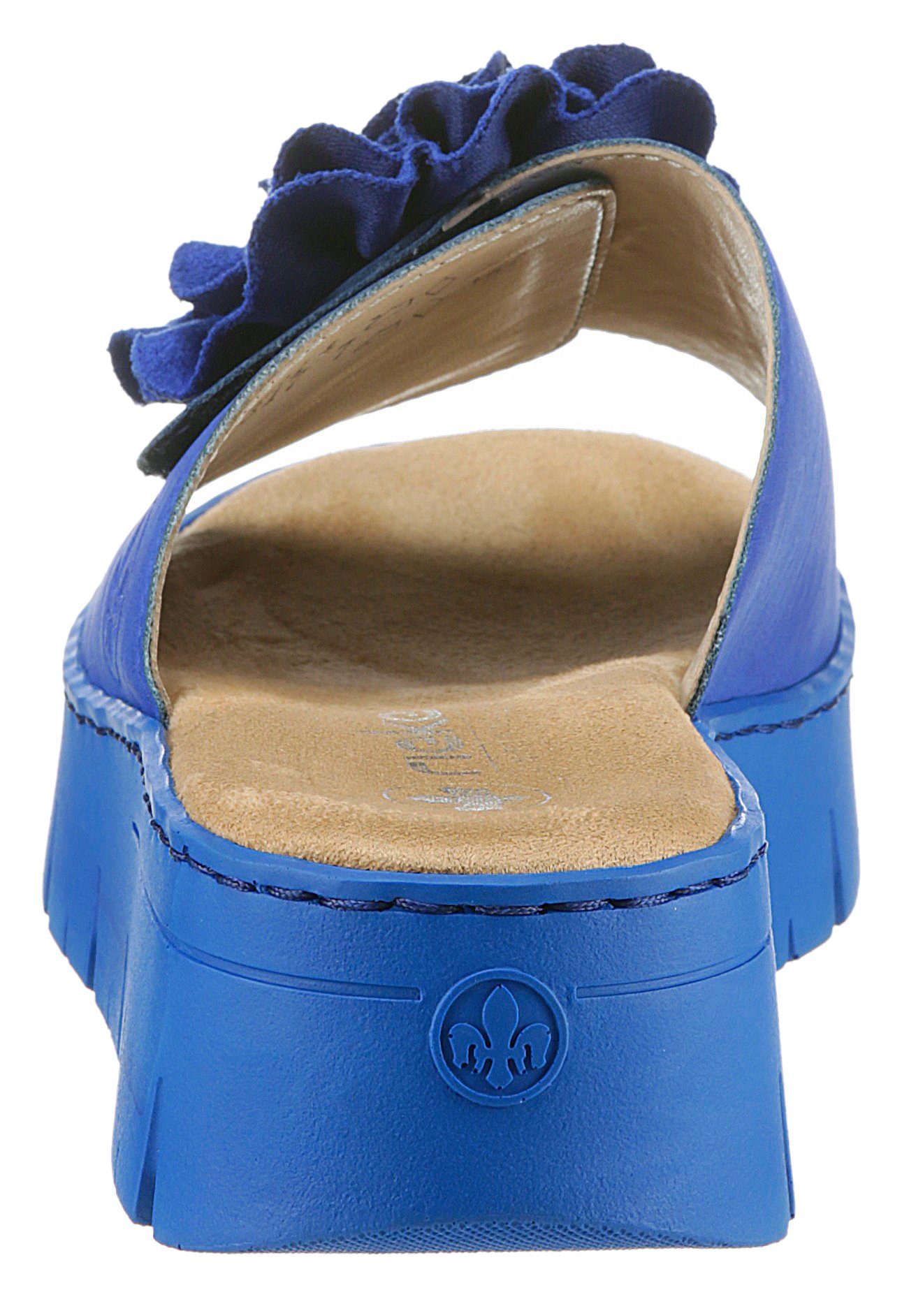 Rieker Slippers plateau, zomerschoen, slippers met praktische klittenband