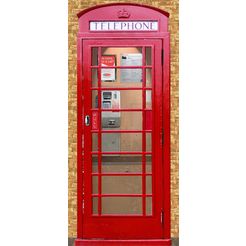 papermoon fotobehang telephone box - deurbehang vlies, 2 banen, 90x 200 cm (2 stuks) multicolor