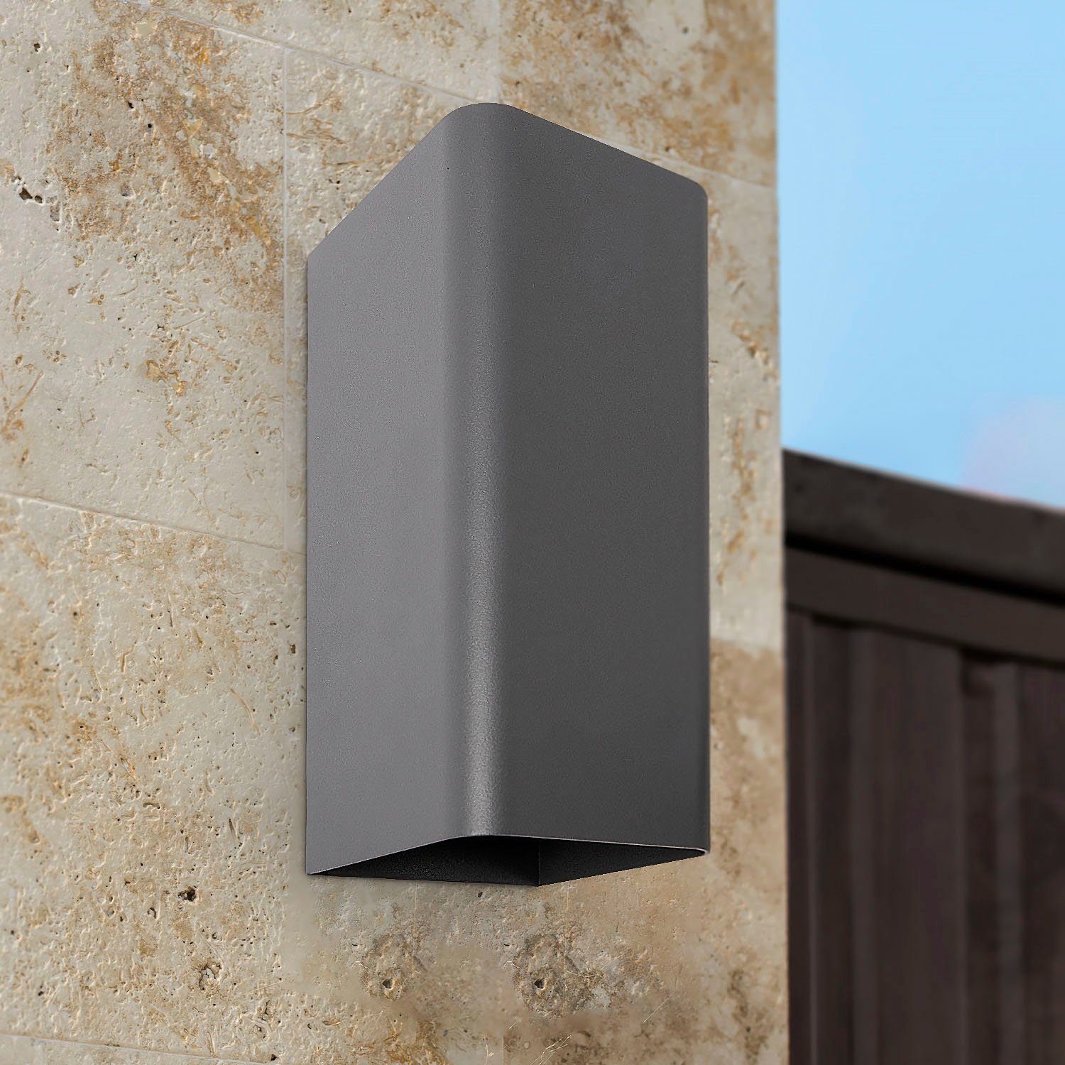 Paco Home Wandlamp Elena In- en outdoor wandlamp LED buiten tuinlamp 3000 K IP 54 up down