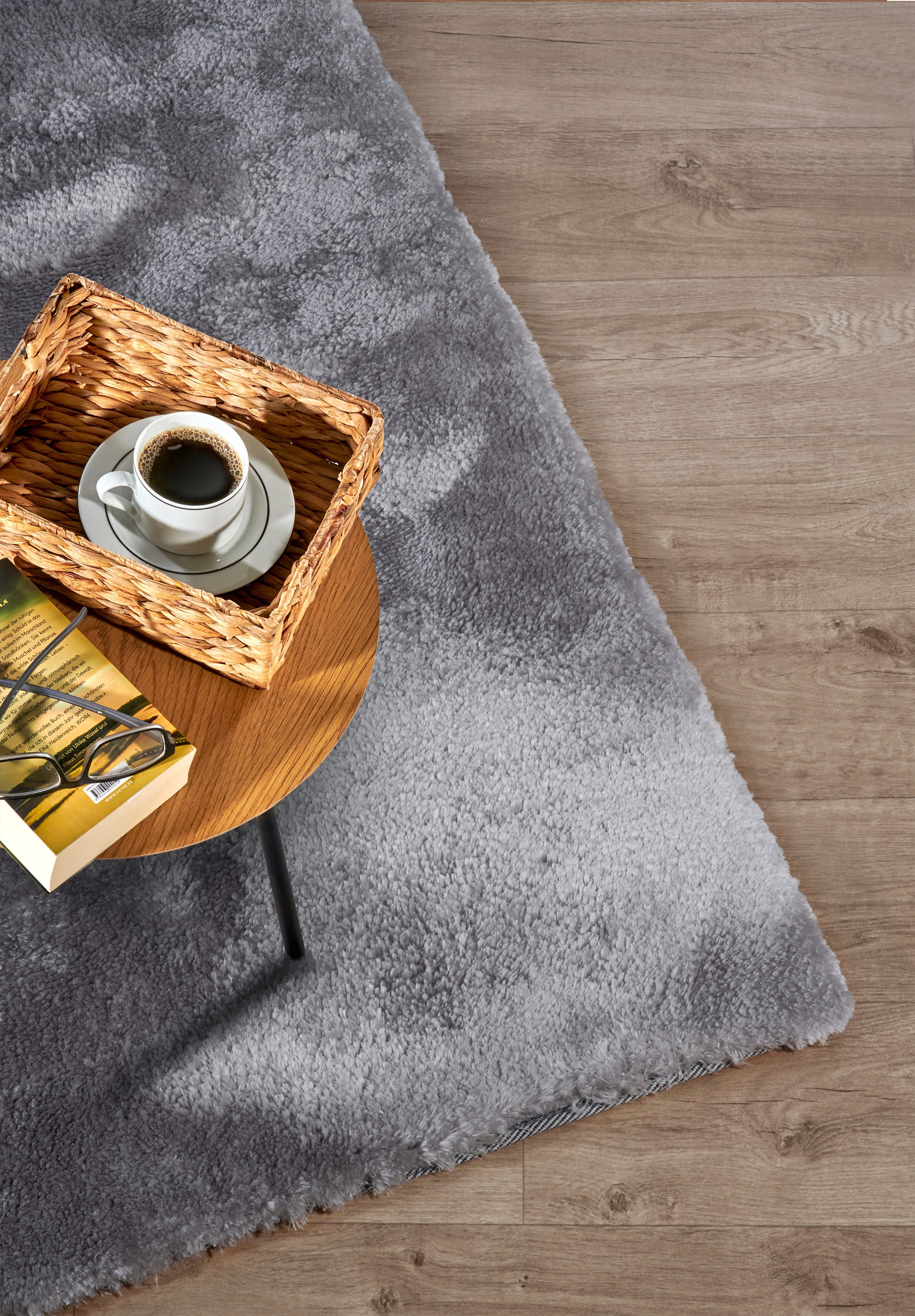 ELLE DECORATION Hoogpolig vloerkleed Calida Lange pool, shaggy, effen, pluizig, zacht, glanzend, modern, effen