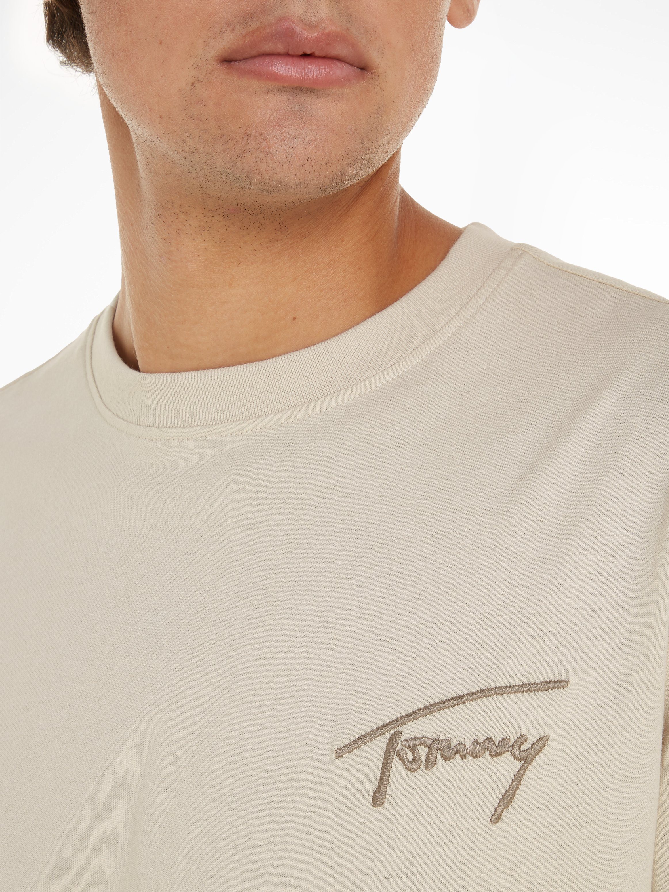 TOMMY JEANS T-shirt TJM REG SIGNATURE TEE EXT met geborduurd handtekening-logo