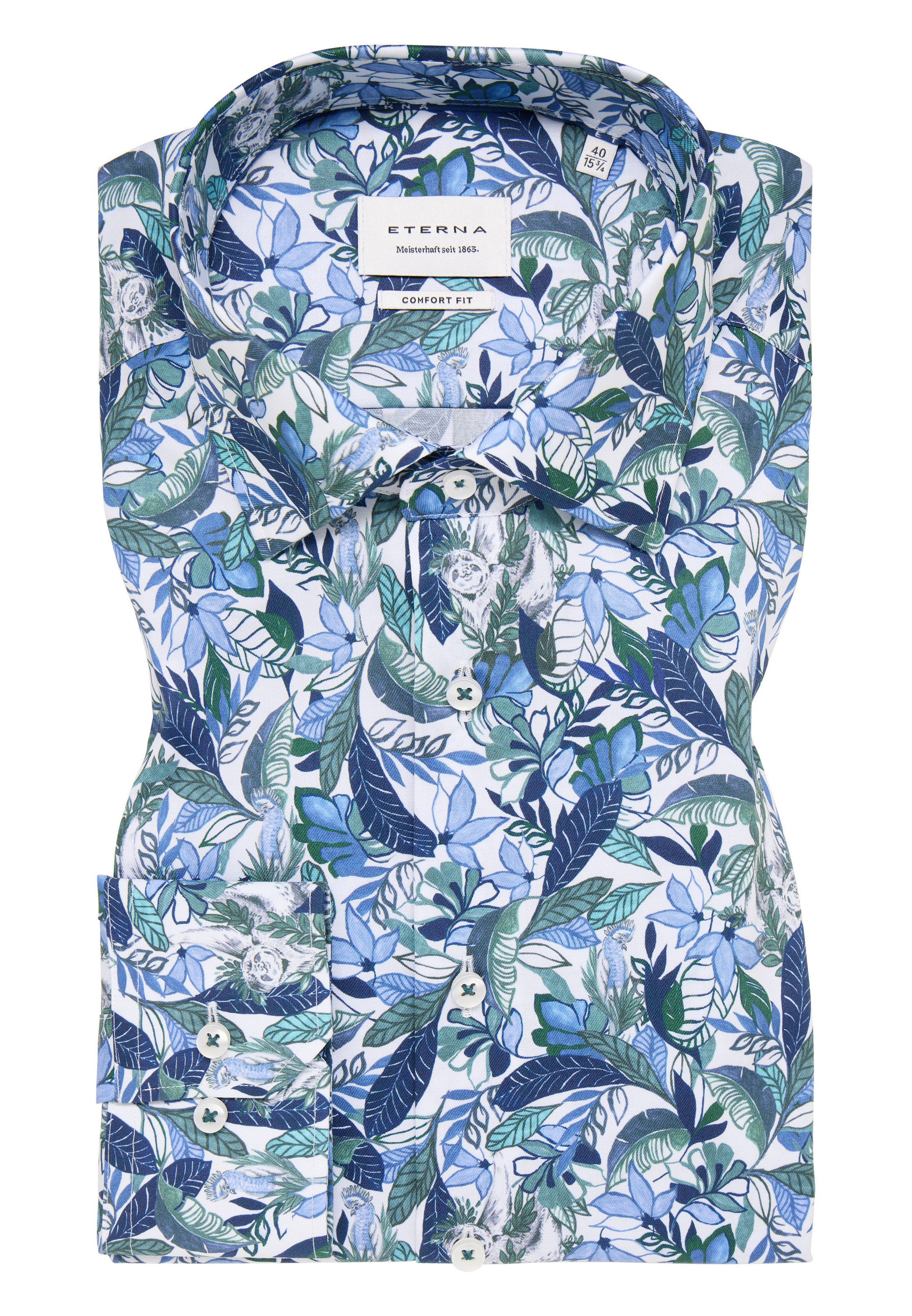 Eterna Overhemd met lange mouwen Comfort fit NON IRON (strijkvrij)