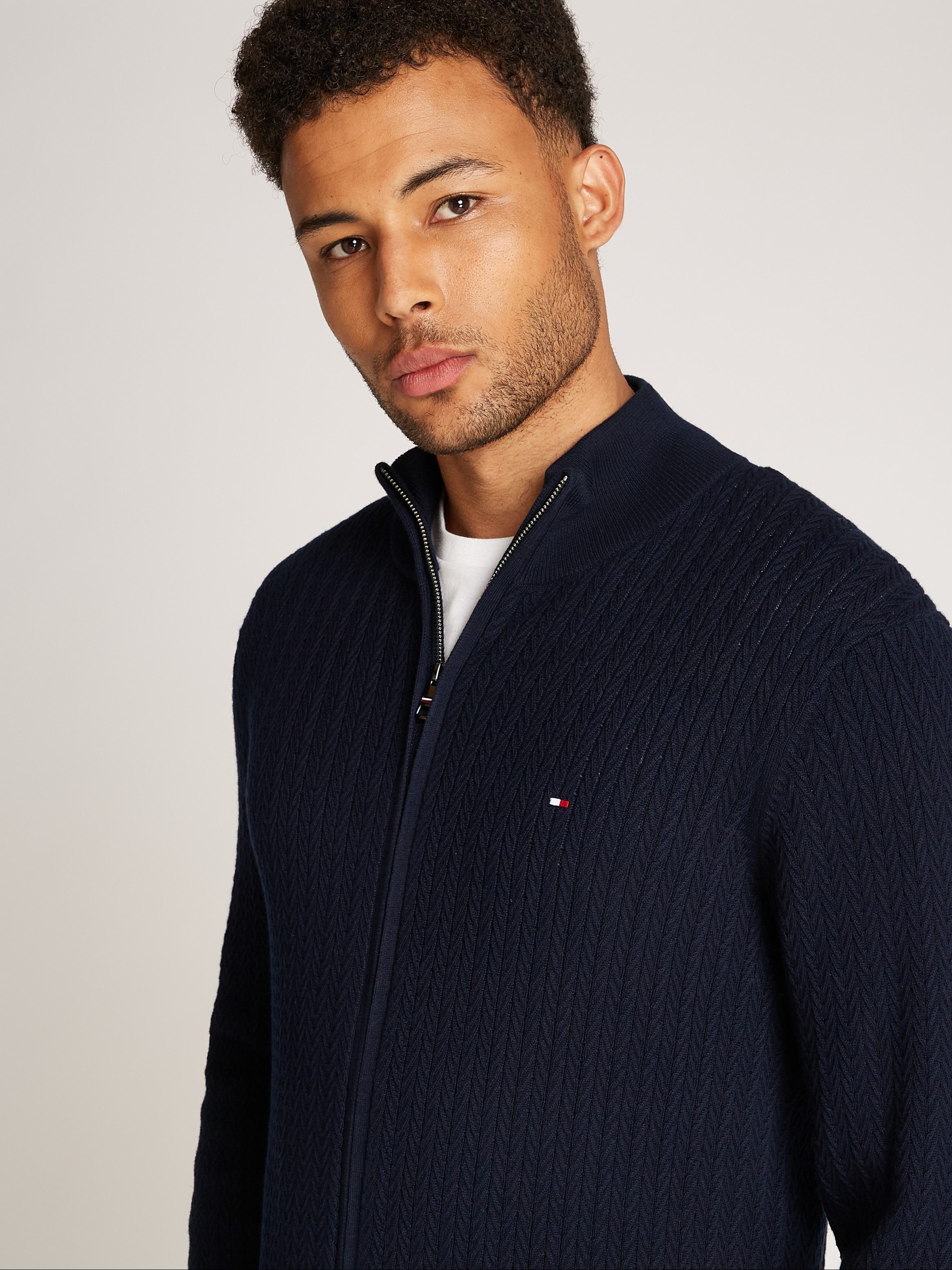 Tommy Hilfiger Vest HERRINGBONE STRUCTURE ZIP THRU