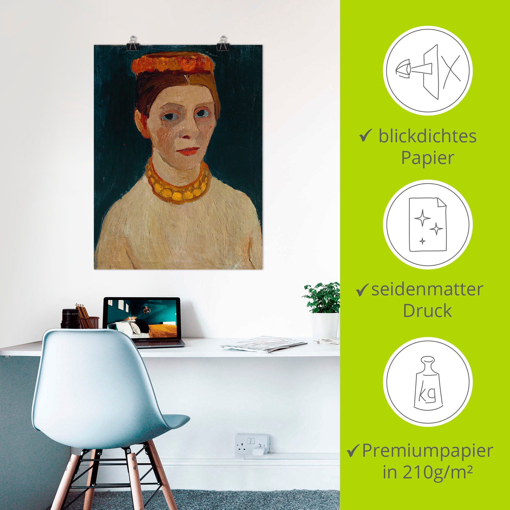 Artland Artprint Rode bloemenkrans en ketting. als artprint op linnen, muursticker of poster in verschillende maten
