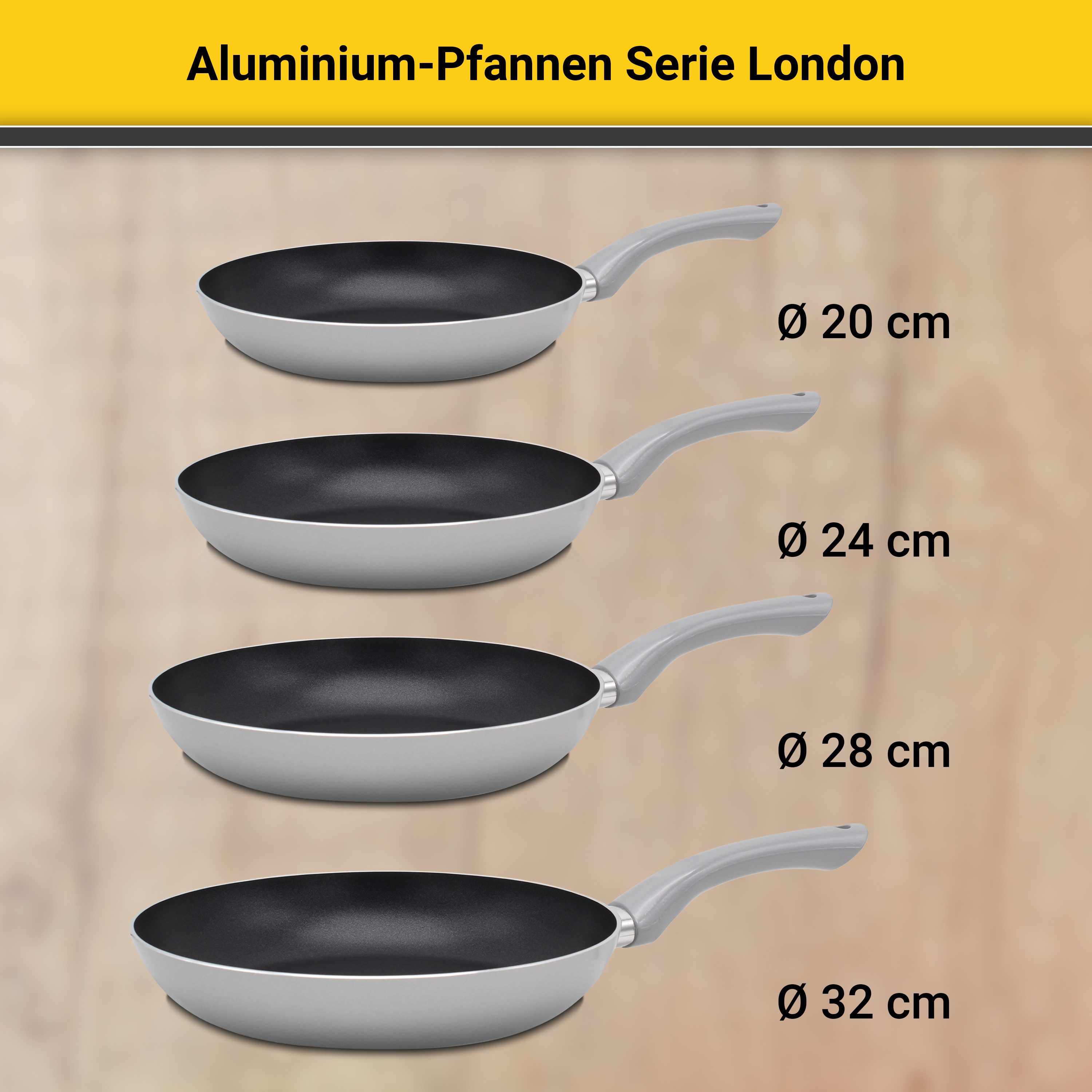 Krüger Koekenpan Aluminium koekenpan Londen voor inductiekookvelden geschikt (1-delig)