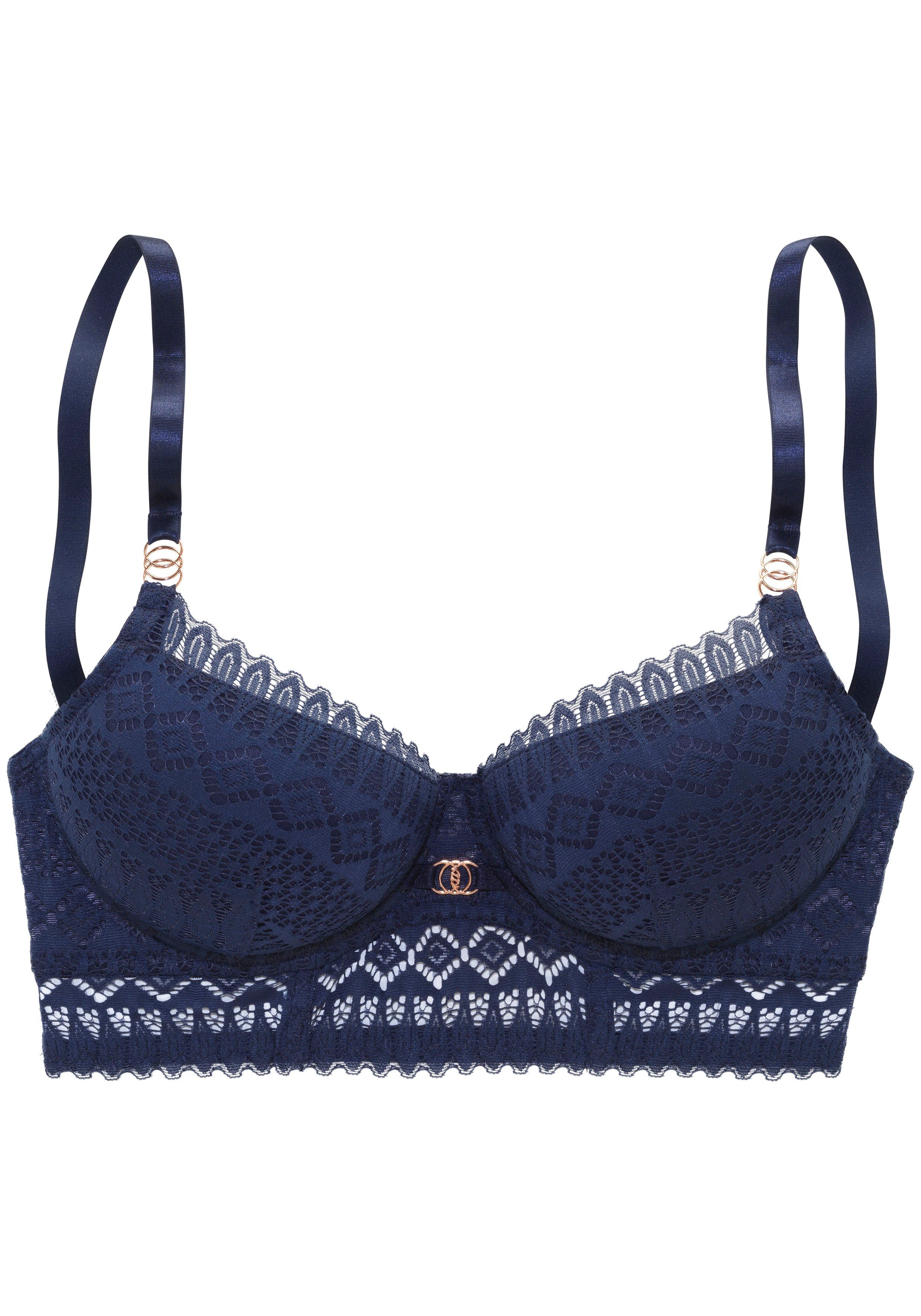 Lascana Bh met steuncups Nina in lichte lange vorm van grafisch kant, sexy lingerie