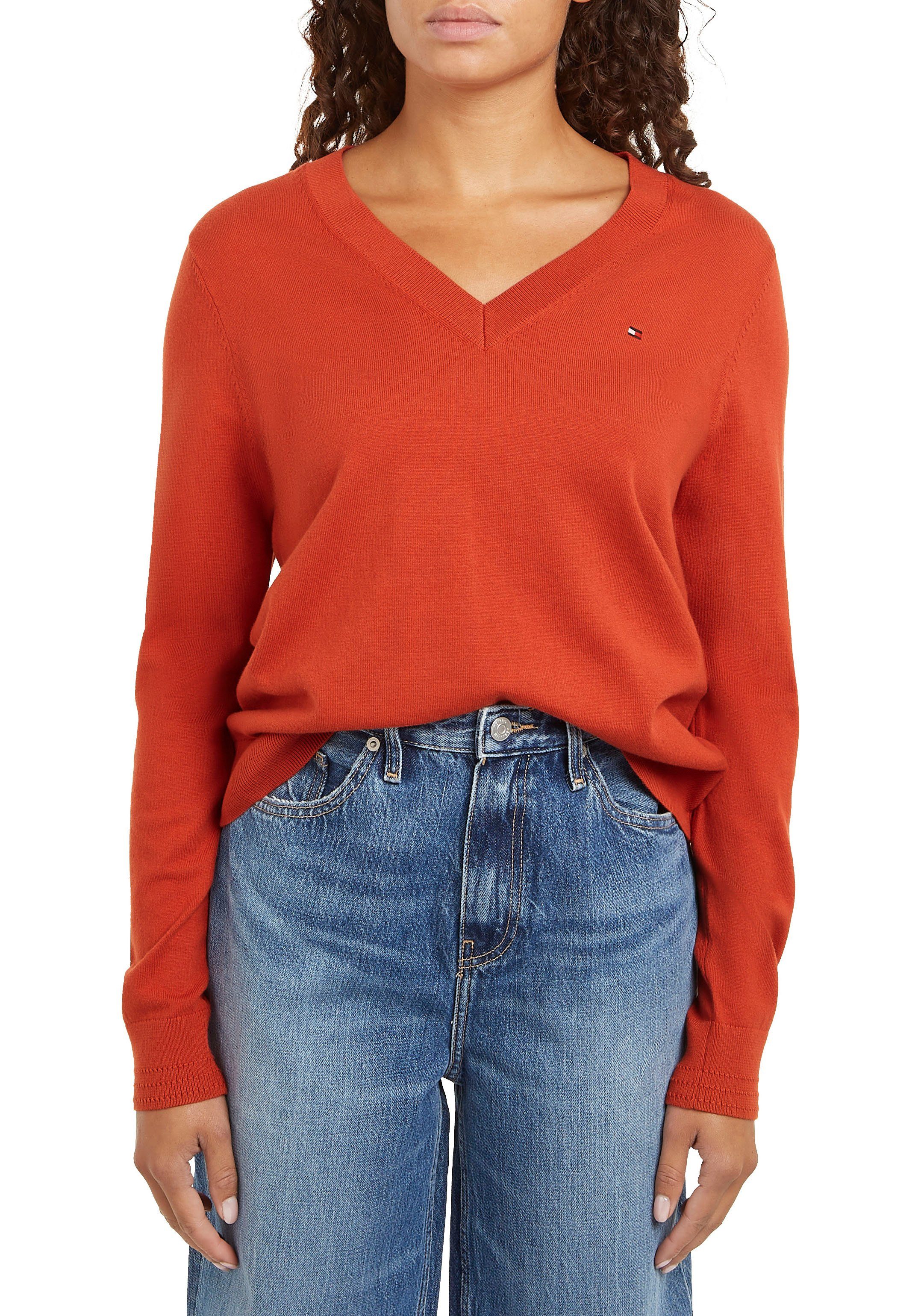 Tommy Hilfiger Trui met V-hals met logoborduursel