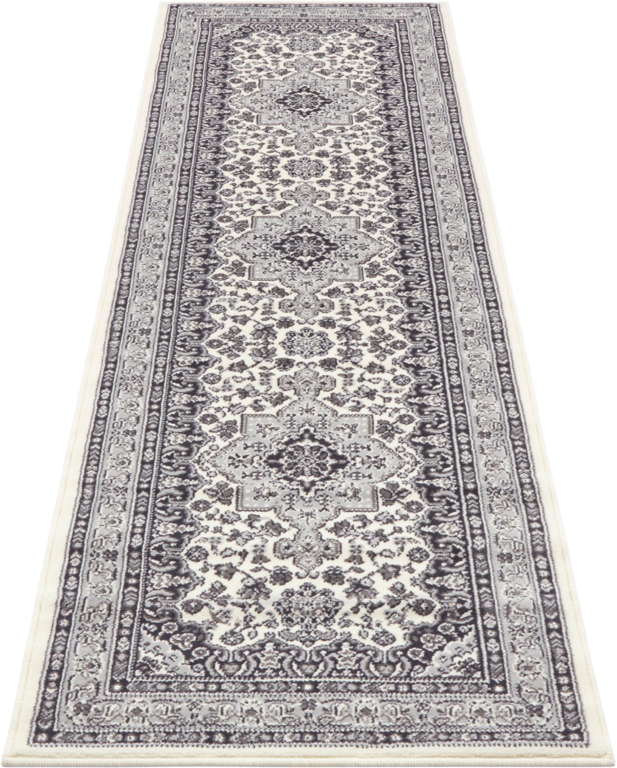 NOURISTAN Vloerkleed Parun Täbriz Kortpolig, orient, loper, vintage, eetkamer, woonkamer, gang moderne vloerkleden maat 80 cm x 250 cm x 9 mm beige