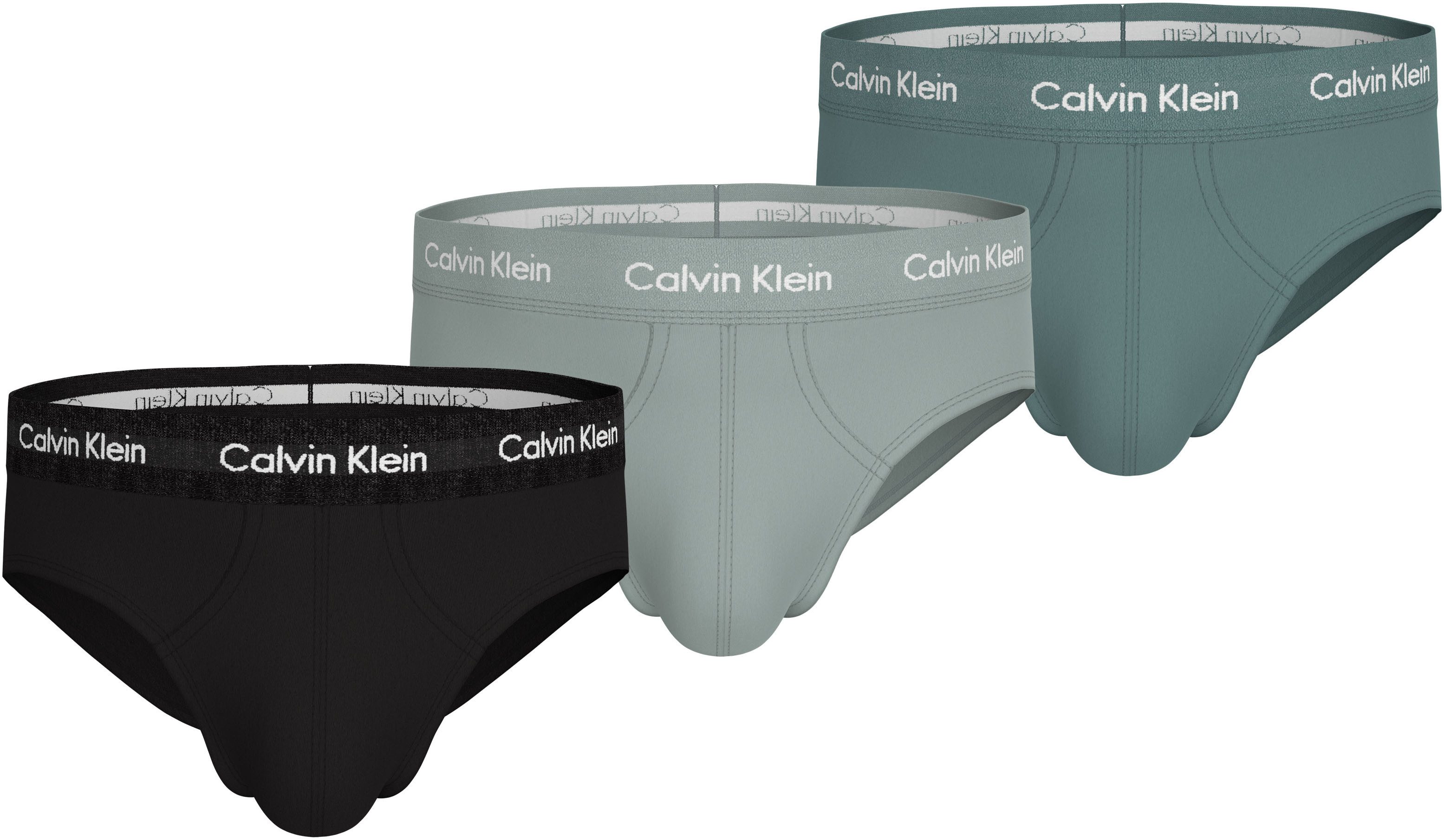 Calvin Klein heup slips 3-pack groen-zwart