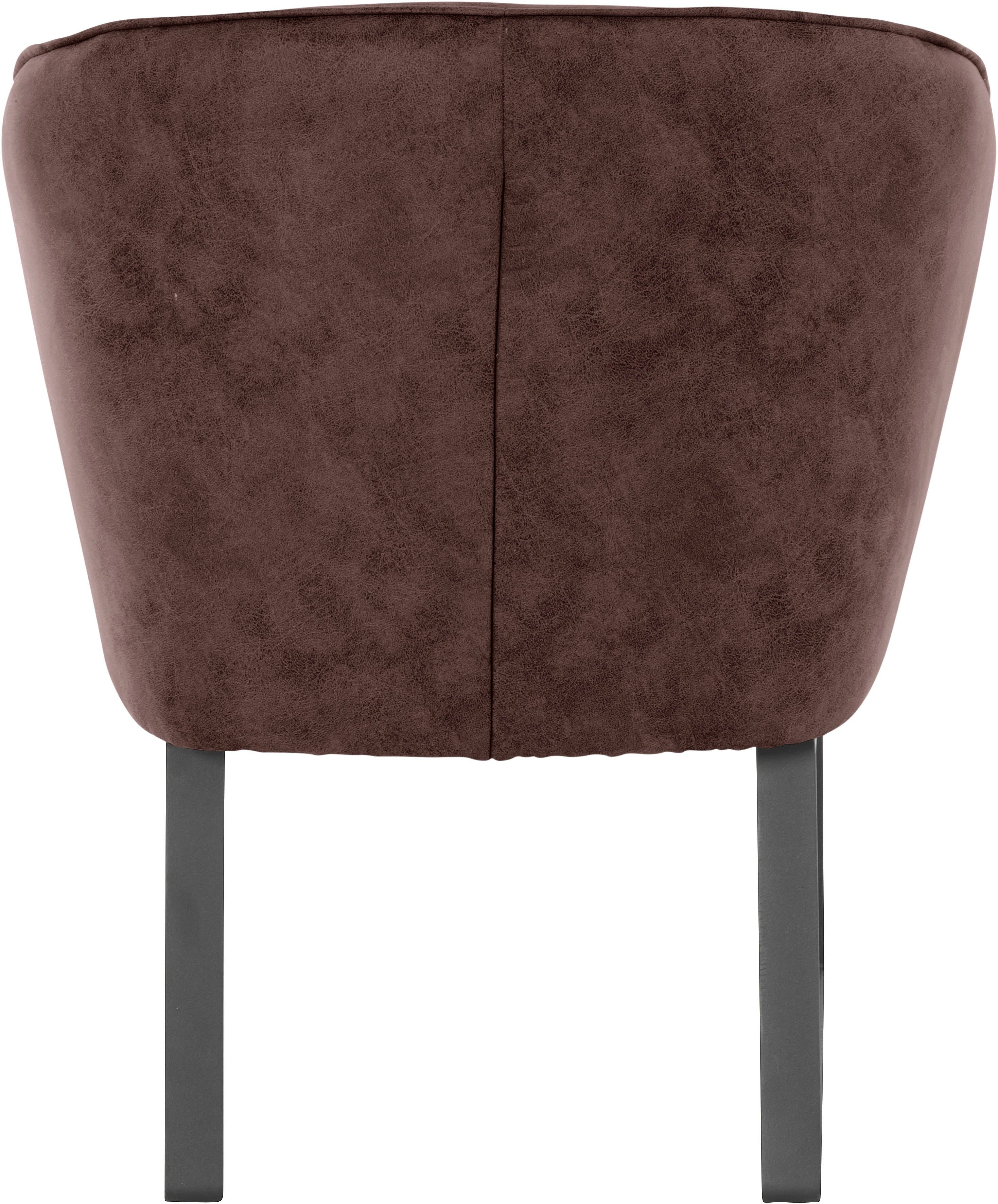 exxpo - sofa fashion Fauteuil Americano, loungestoel met bies en metalen poten, verschillende typen bekleding, 1 stuk