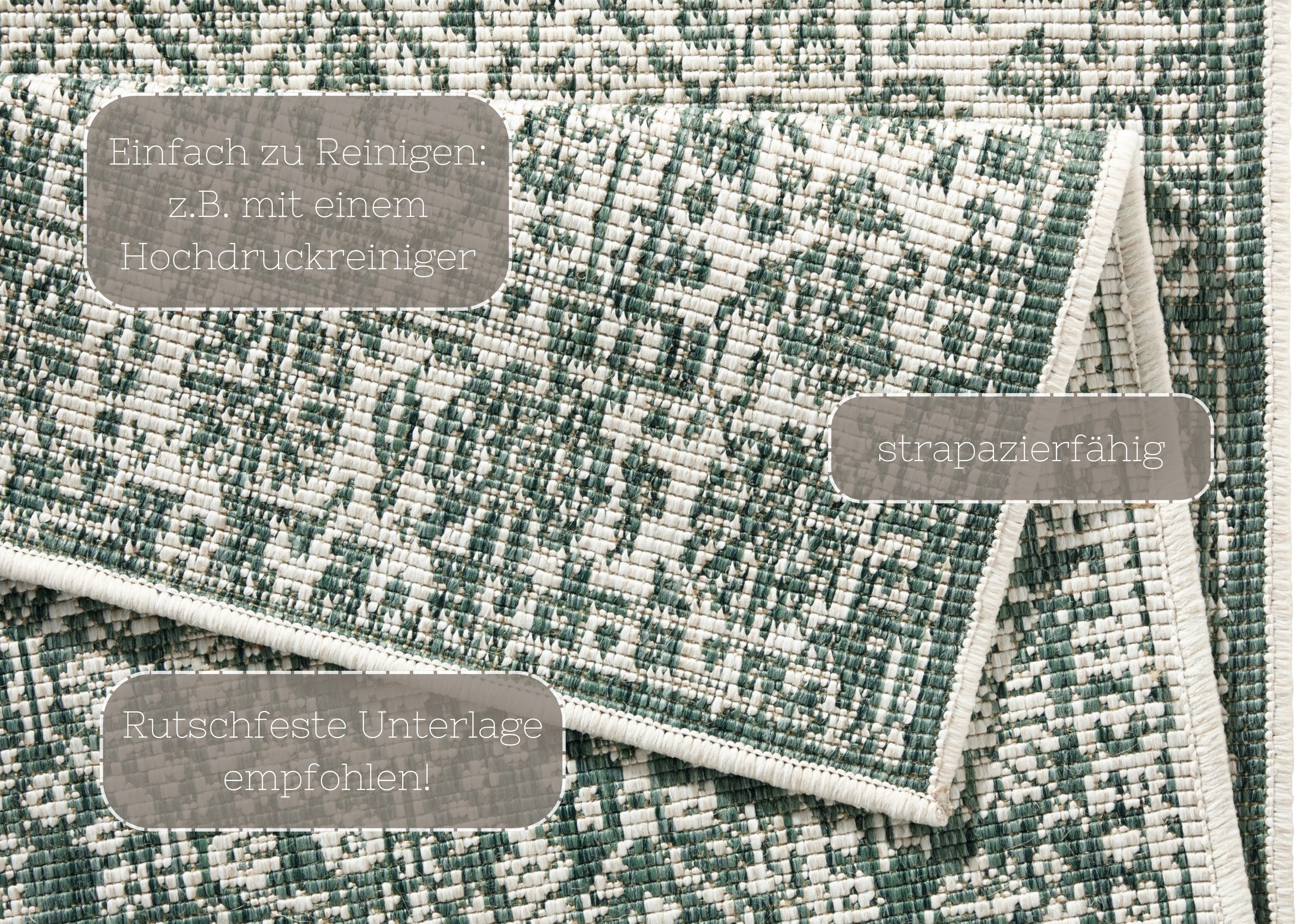 NORTHRUGS Vloerkleed Curacao Binnen- en buitengebruik, loper, weerbestendig, balkon, woonkamer, waterbestendig