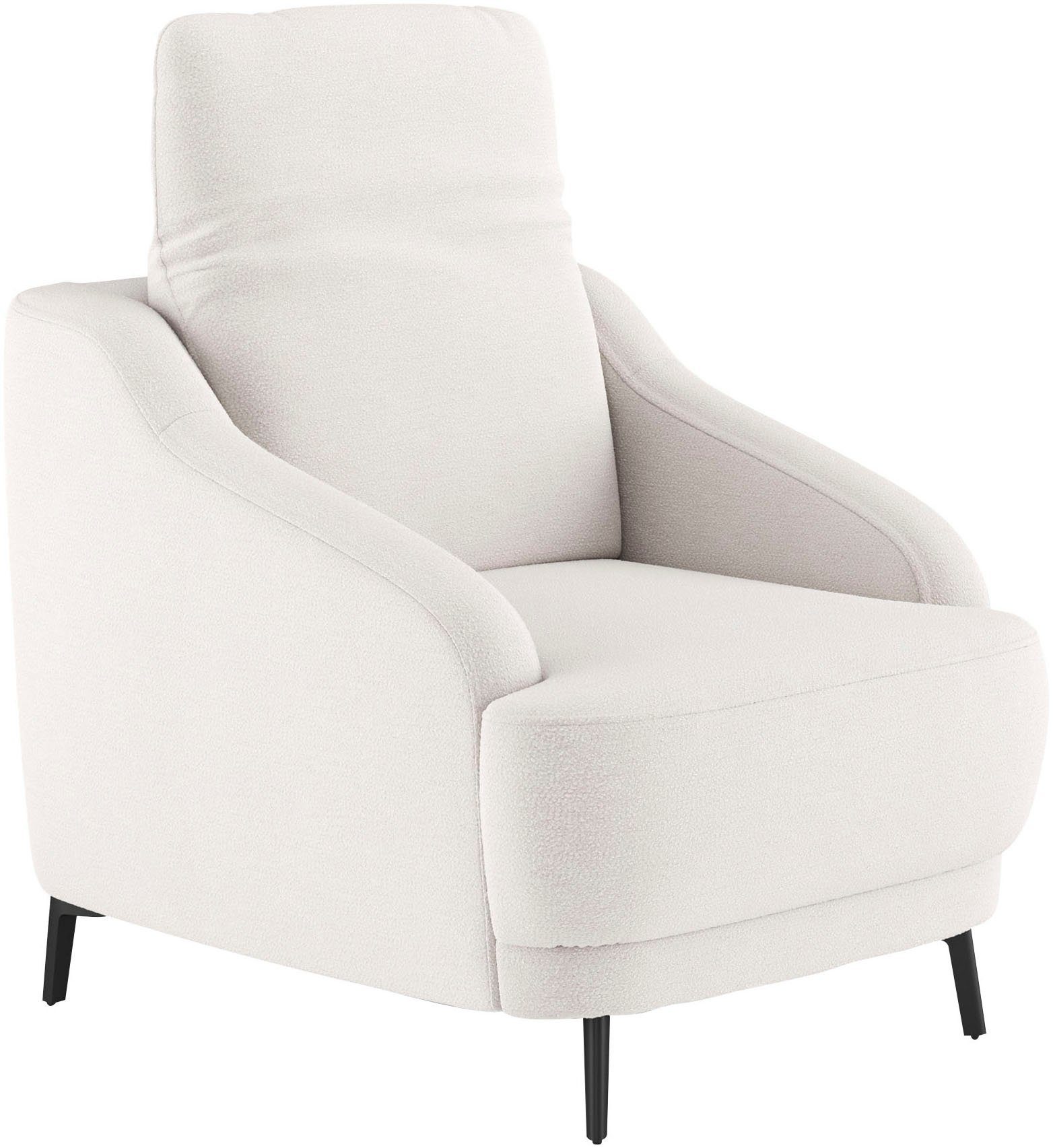 sit&more Fauteuil Blues met metalen poten, matzwart (1 stuk)