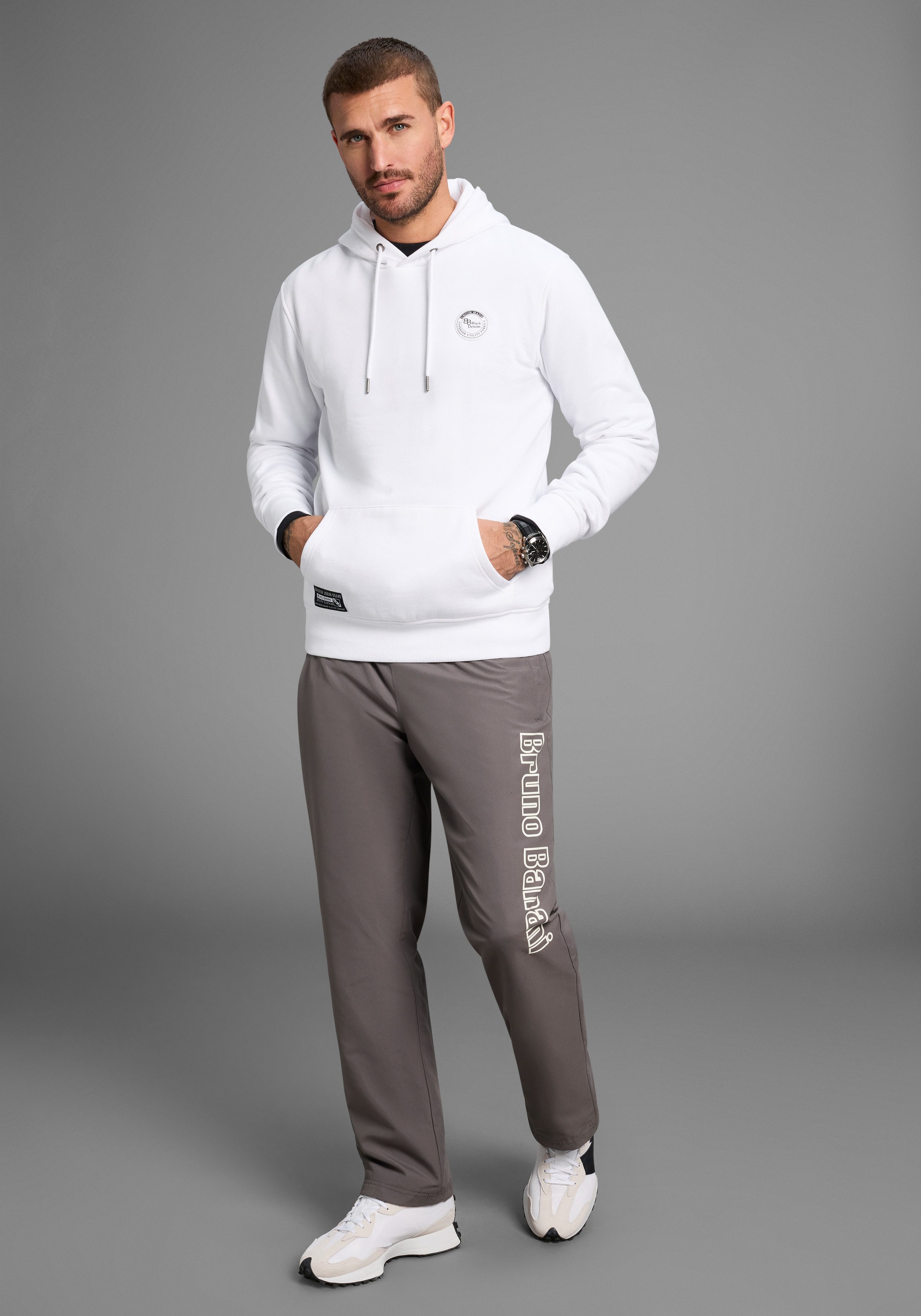 Bruno Banani Hoodie lange mouwen, smal gesneden, bedrukt ontwerp