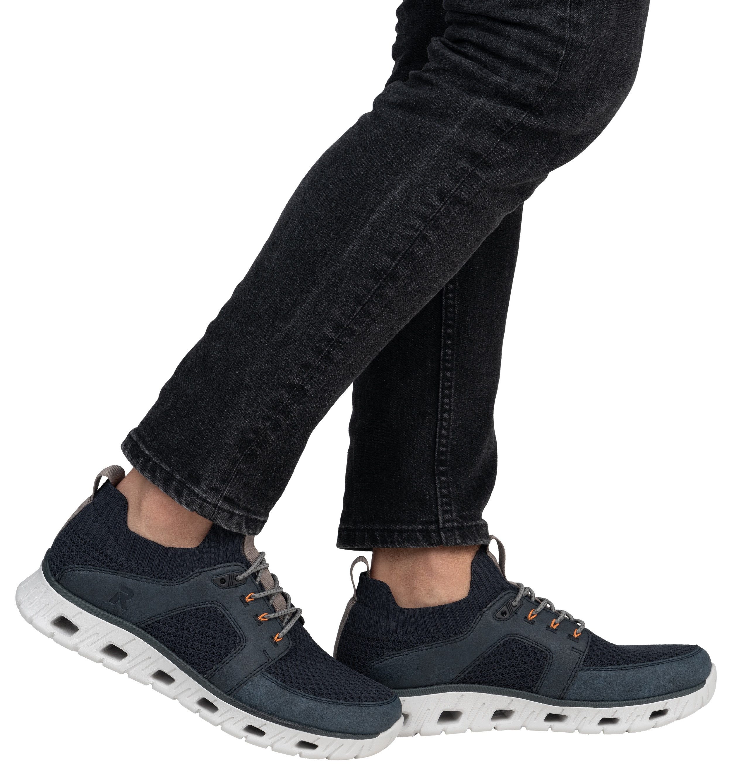 RIEKER Sport Slip-on sneakers , lage schoen, vrijetijdsschoen, slipper met modieuze loopzool