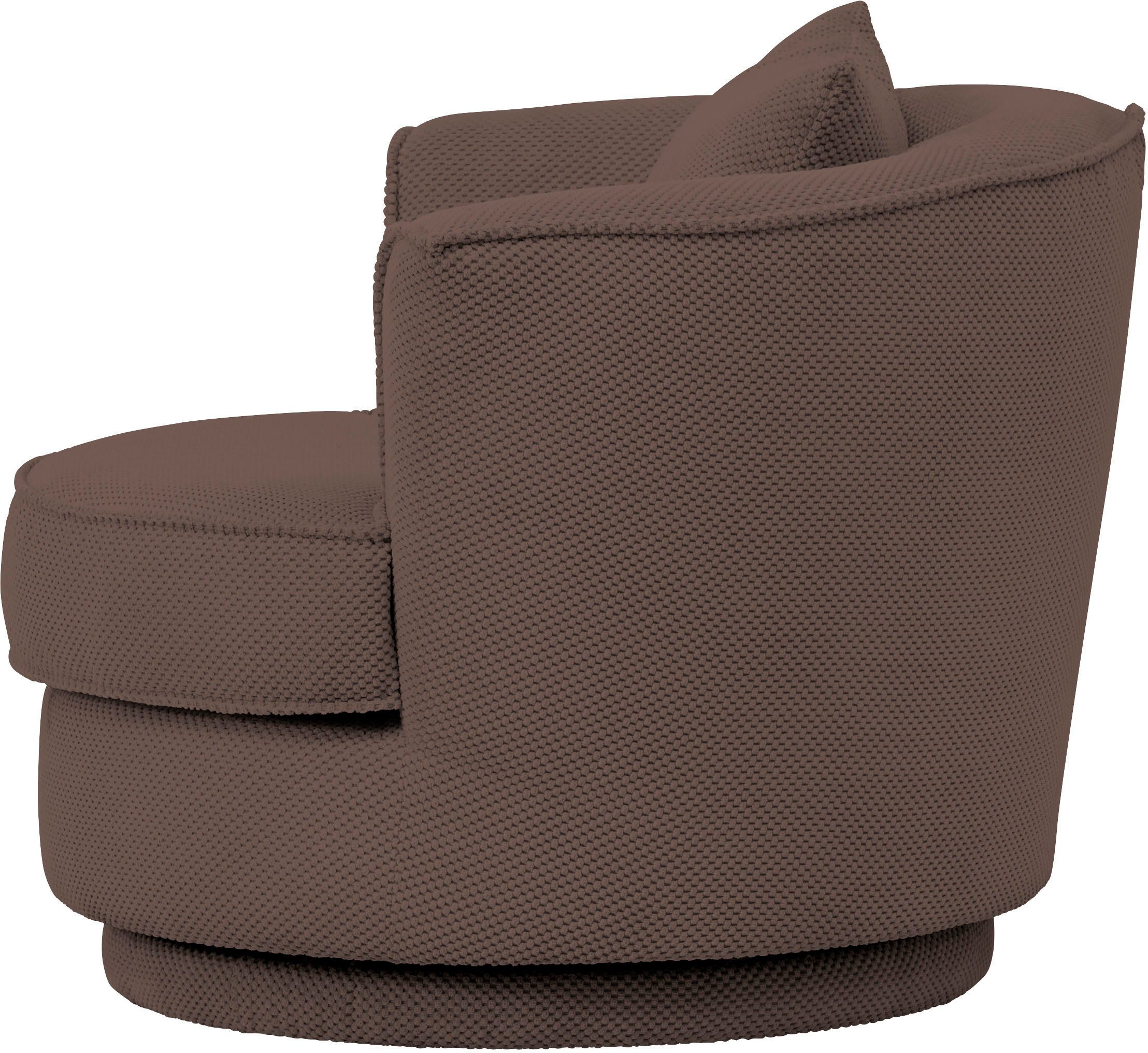 Leonique Draaibare fauteuil MAISIE, leesfauteuil, love seat, trendige stoffen mega cord en geweven velours, 360 graden draaibaar