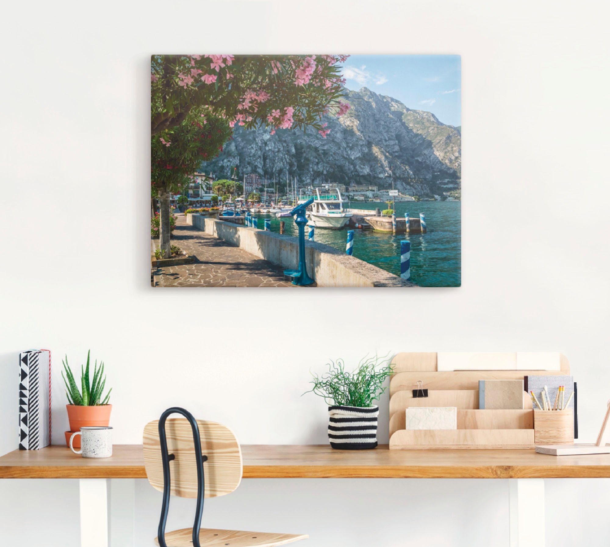 Artland Artprint op linnen Gardameer haven Limone sul Garda I