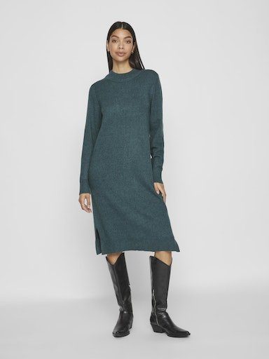 Vila Gebreide jurk VIRIL CREW NECK L S MIDI DRESS NOOS