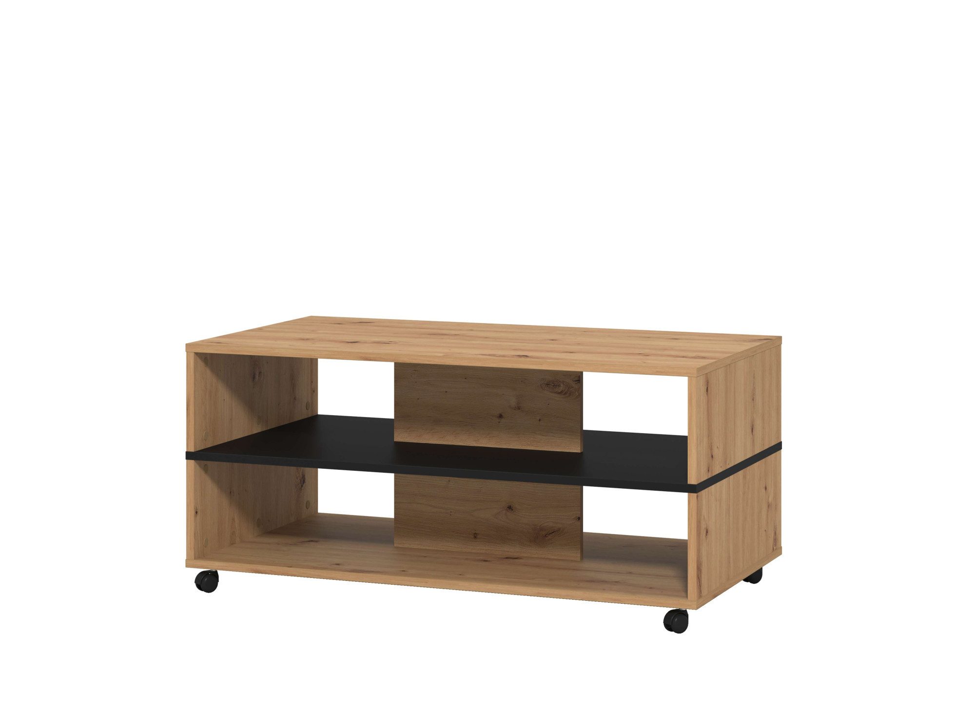 Home affaire Salontafel Savio salontafel, 101 cm, in trendy kleuren, modern met plank, rechthoekig, artisan eik, ideaal voor kleine ruimtes