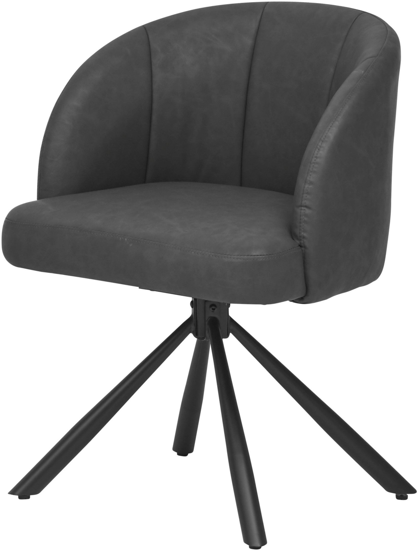 OTTO Stolkom Stoel met armleuningen Grace 180 graden draaibaar met auto-return (set, 2 stuks) 4 poot stoelen zwart
