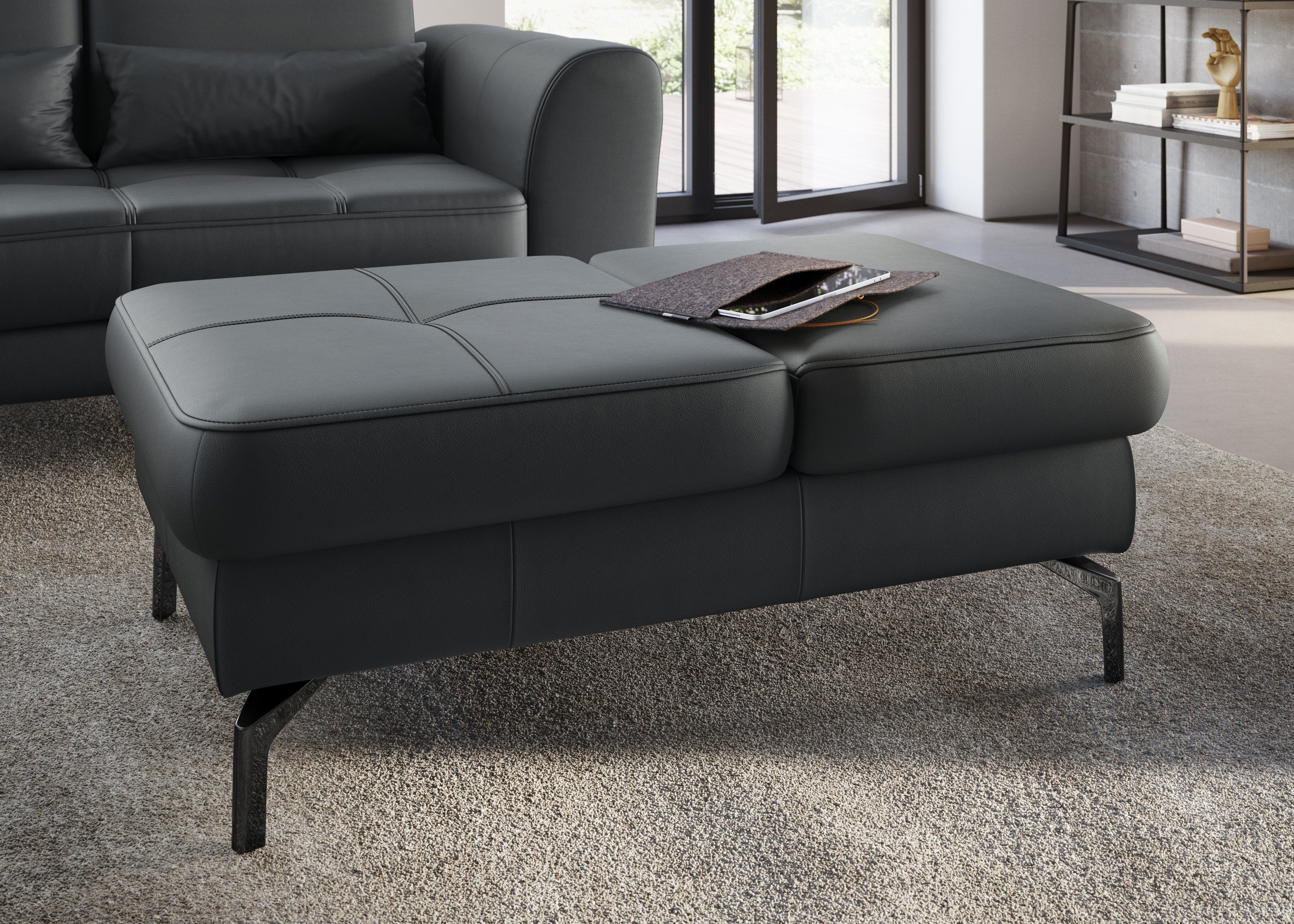 sit&more Hocker Bendigo met inklapfunctie, bodemvrijheid 15 cm, naar keuze in 2 pootkleuren