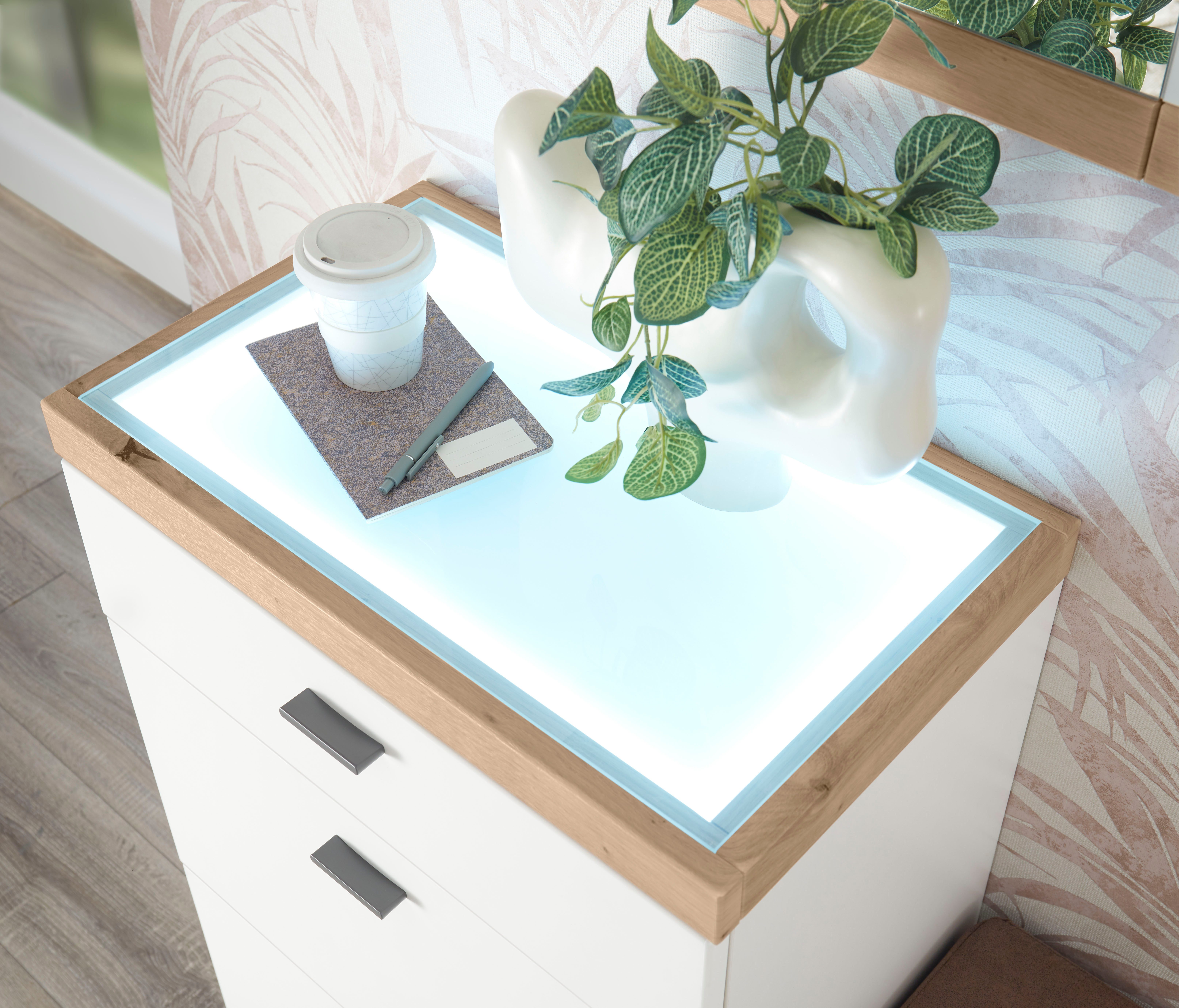 set one by Musterring Highboard Lancaster Dielen inclusief led-verlichting, in 2 kleuren verkrijgbaar, b 61 x h 91 cm