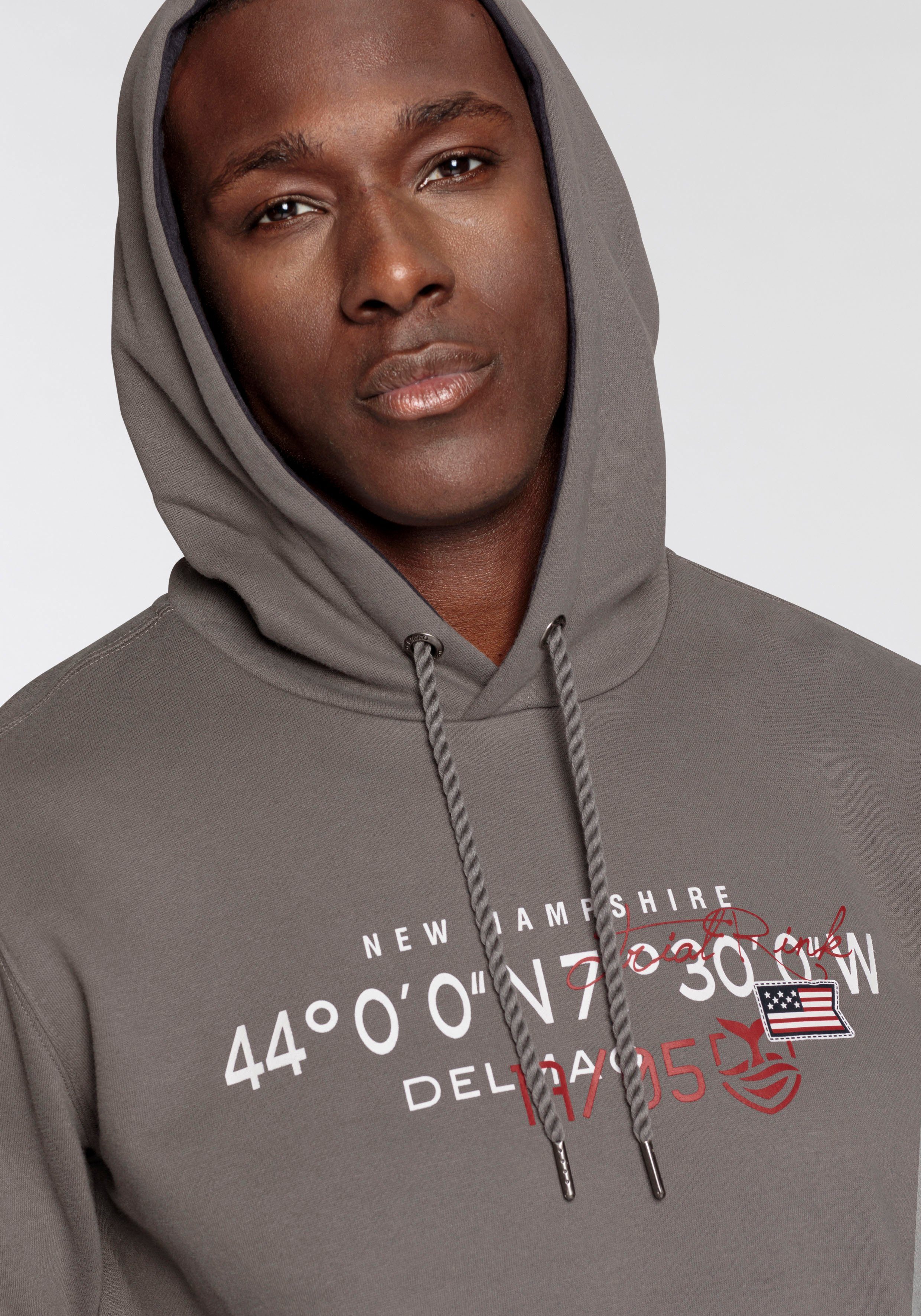 DELMAO Hoodie Lange mouwen, losse pasvorm, met print, met capuchon
