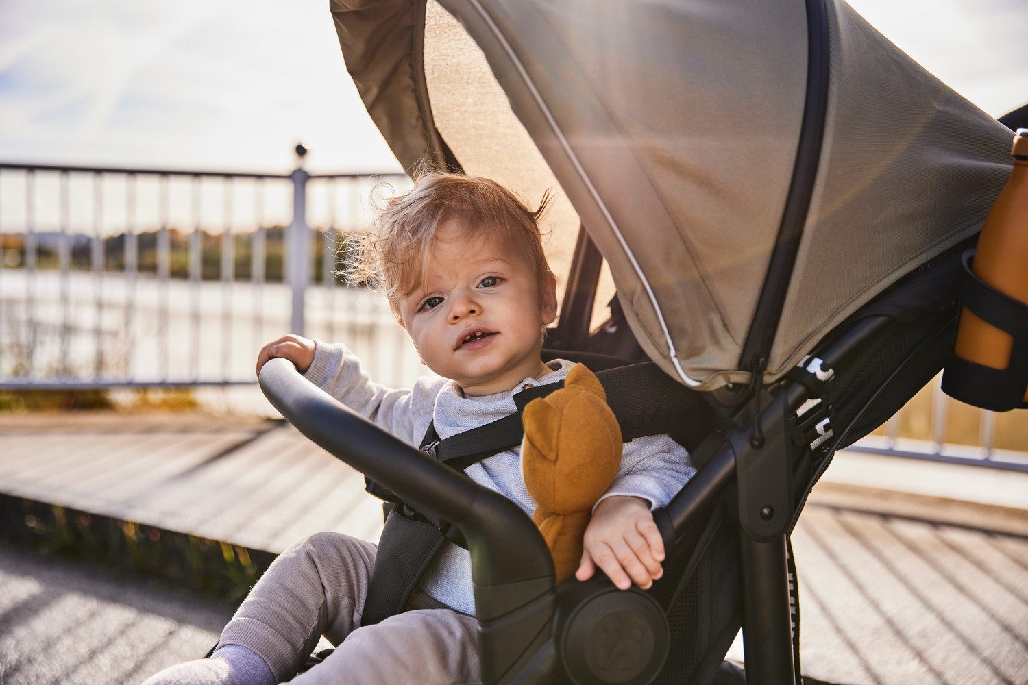 Hauck Kinderwagen met drie wielen Runner 3, Jungle Green met xxl-luchtwielen en handrem, tot 22 kg belastbaar