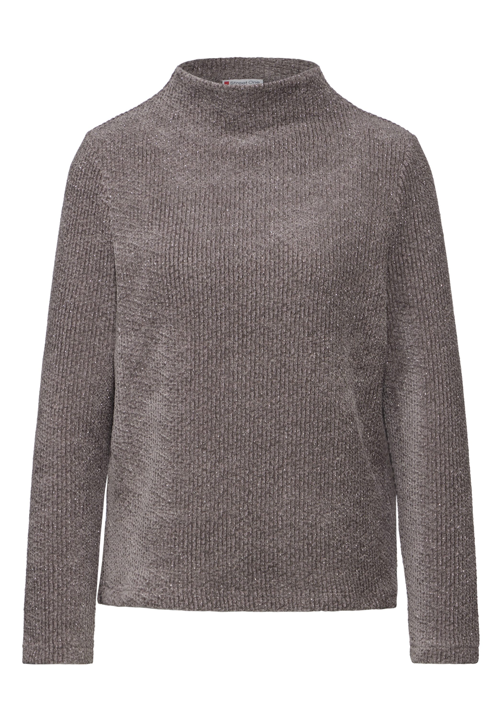STREET ONE Shirt met lange mouwen met gemetalliseerde vezels