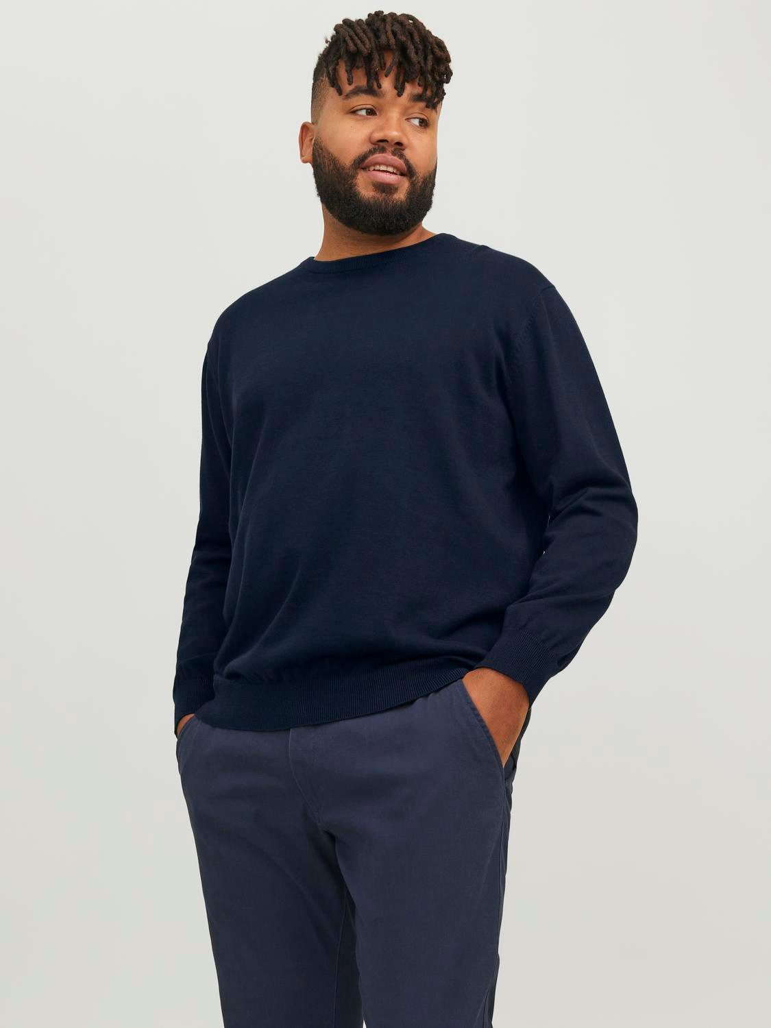 Jack & Jones PlusSize Gebreide trui JJEBASIC KNIT CREW NECK NOOS PLS