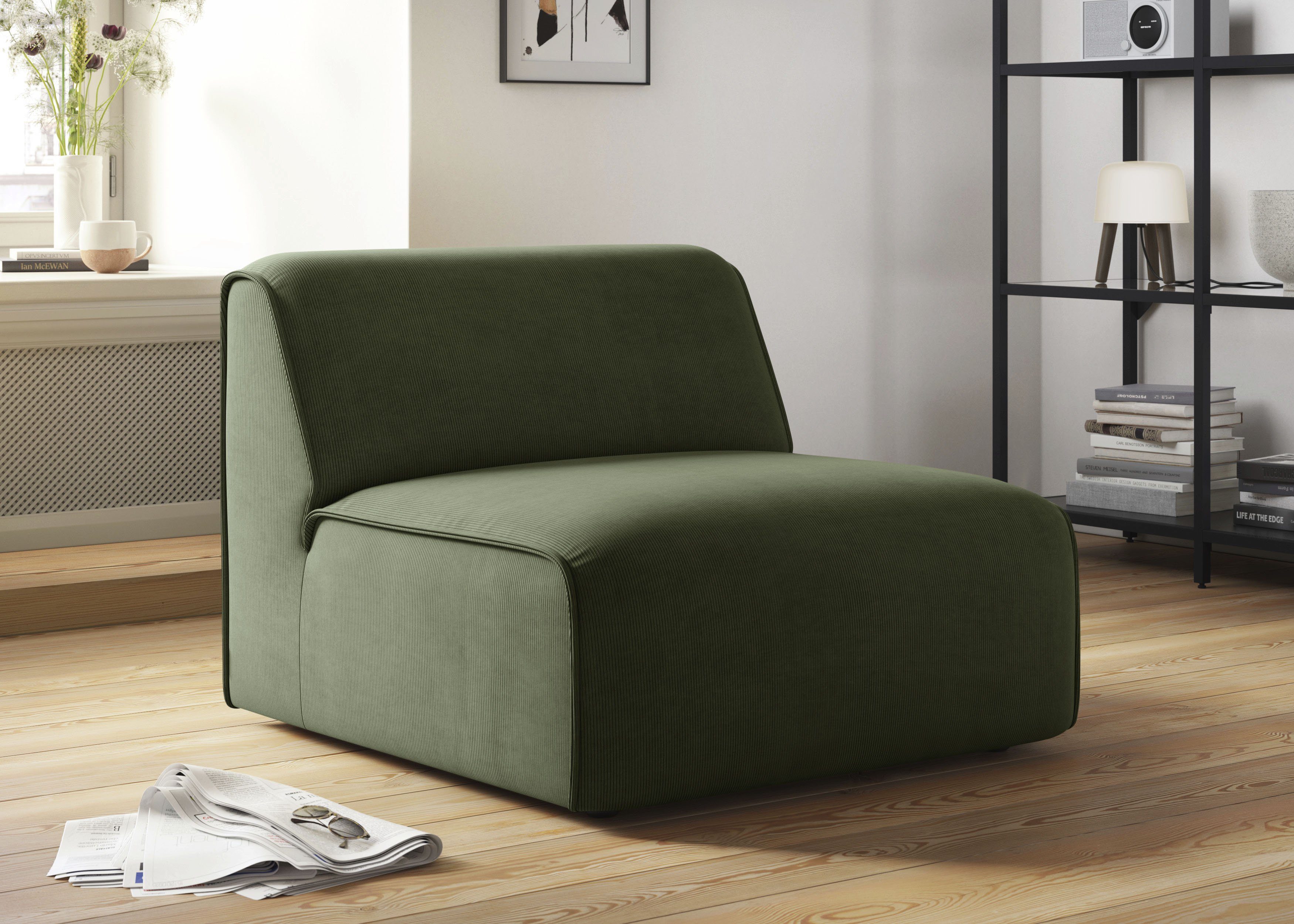 RAUM.ID Fauteuil Merid sofa-middenelement, afmetingen B/D/H: 84/97/46 cm als module of apart te gebruiken, voor individuele samenstelling