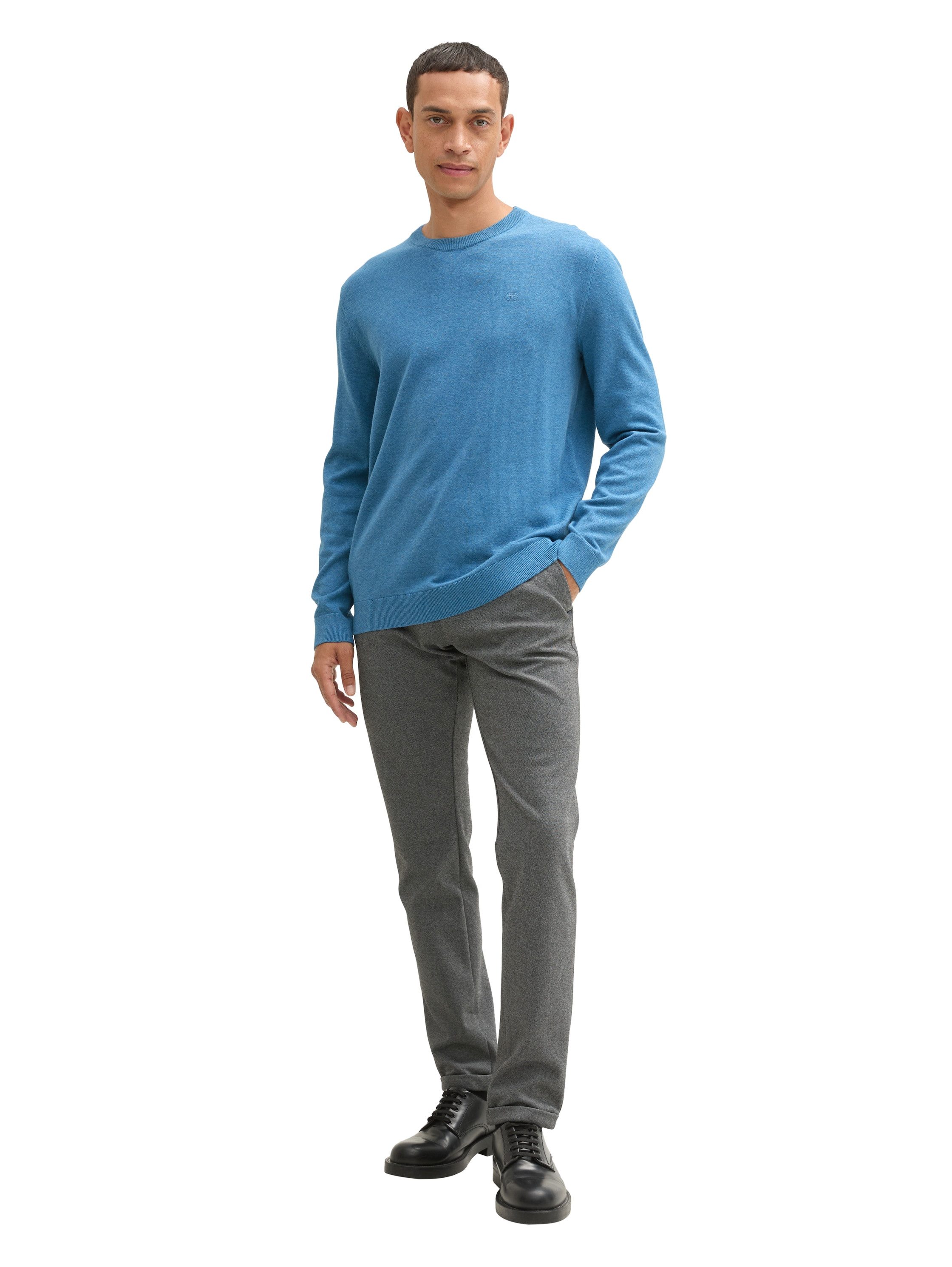 Tom Tailor Trui met ronde hals met geborduurd logo
