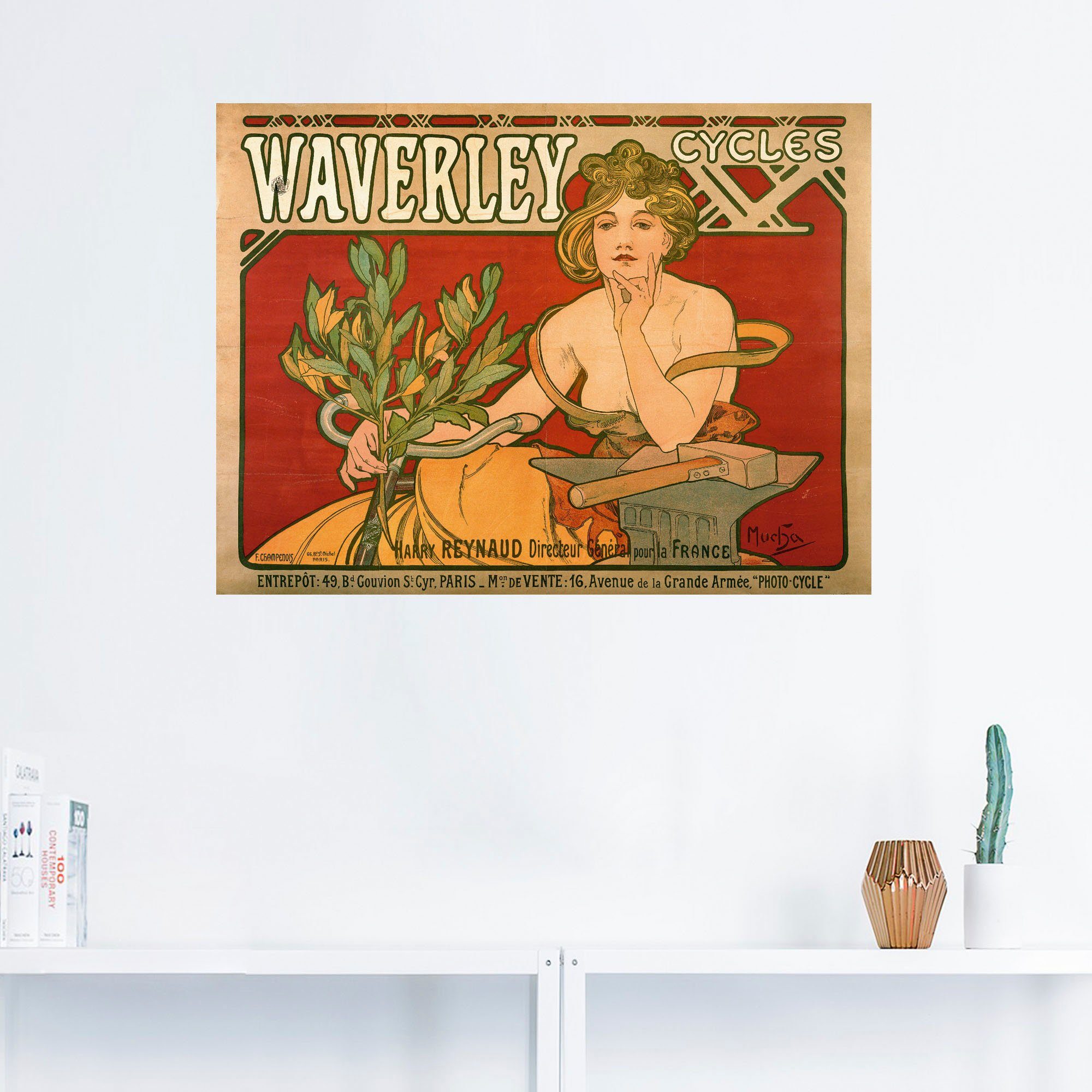 Artland Artprint Waverley fietsen, 1898 in vele afmetingen & productsoorten -artprint op linnen, poster, muursticker / wandfolie ook geschikt voor de badkamer (1 stuk)