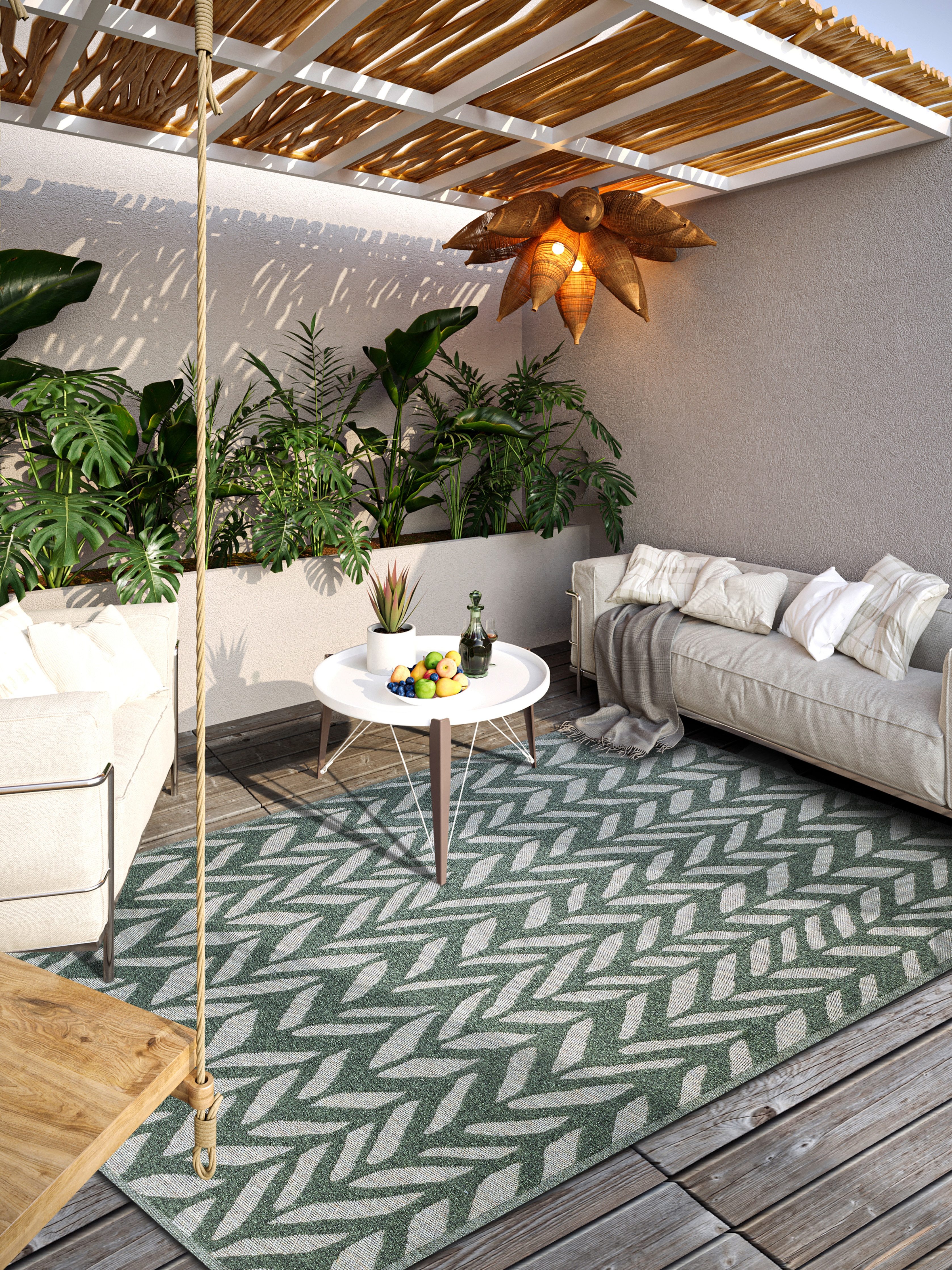 Villeroy & Boch Outdoorkleed Georgette In-& Outdoor, Vlakweefsel, weerbestendig, Terras, Balkon, modern, Trend buitenkleden maat 160 cm x 230 cm x 4