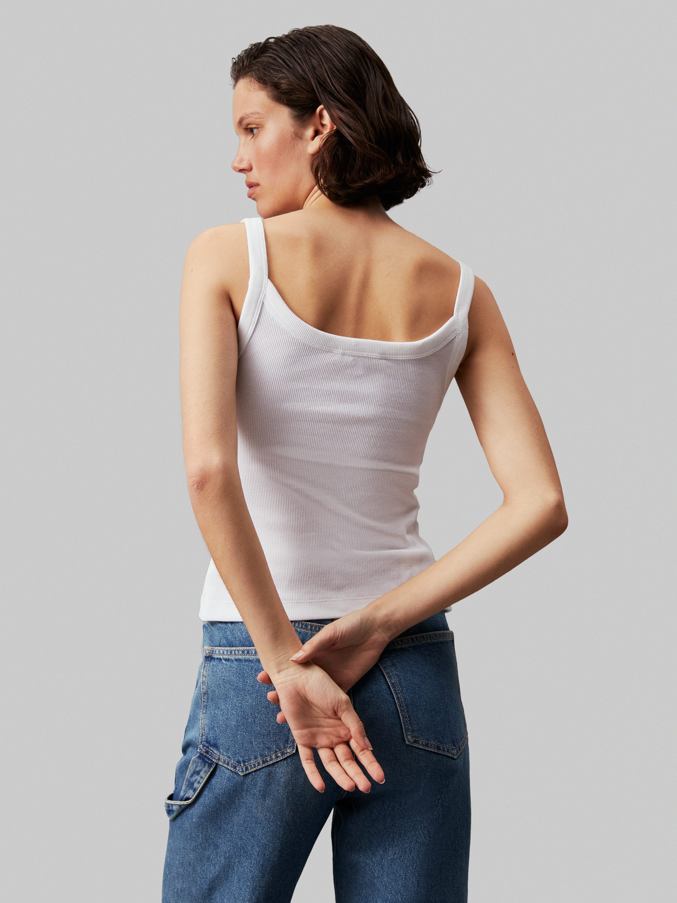 Calvin Klein Top met spaghettibandjes WOVEN LABEL RIB TANK